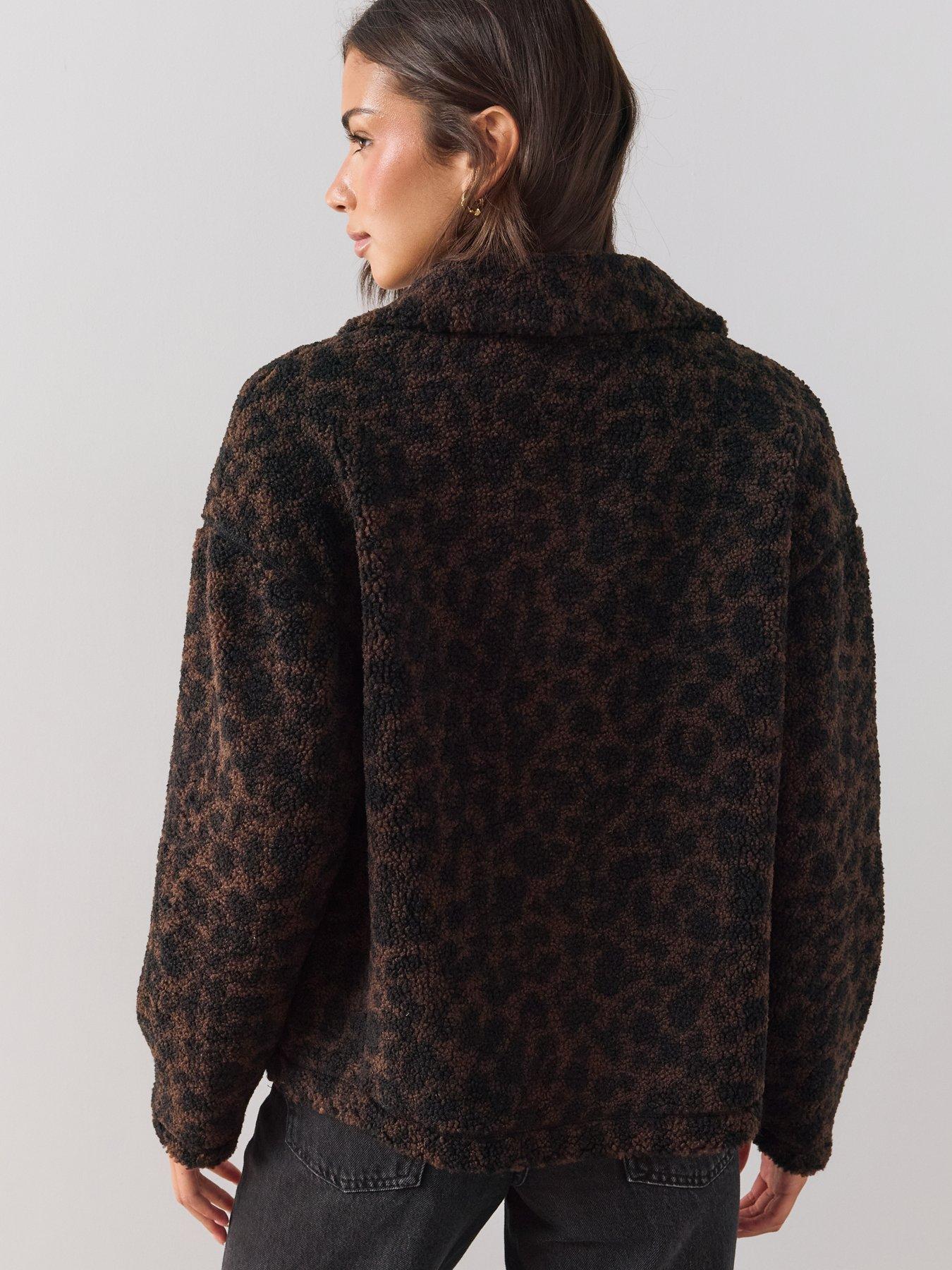 Image 2 of 6 of The Very Collection Leopard Print Borg Jacket