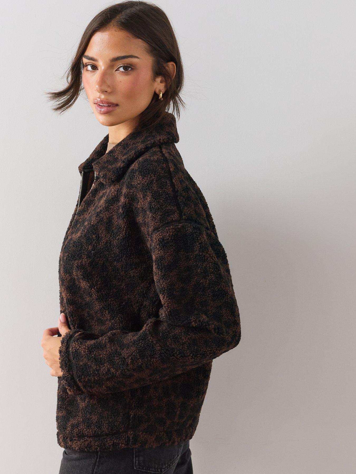 Image 5 of 6 of The Very Collection Leopard Print Borg Jacket