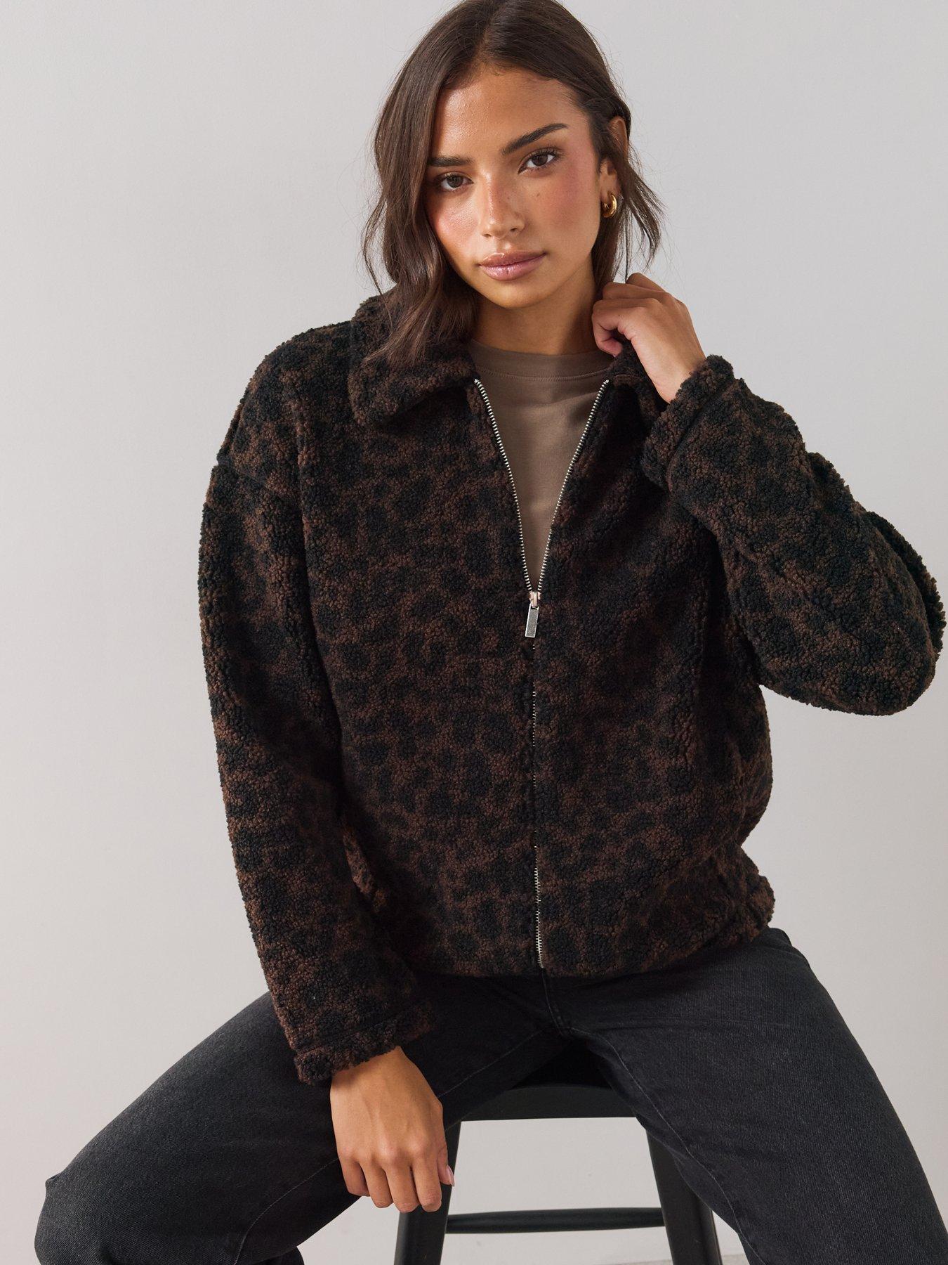 Image 6 of 6 of The Very Collection Leopard Print Borg Jacket