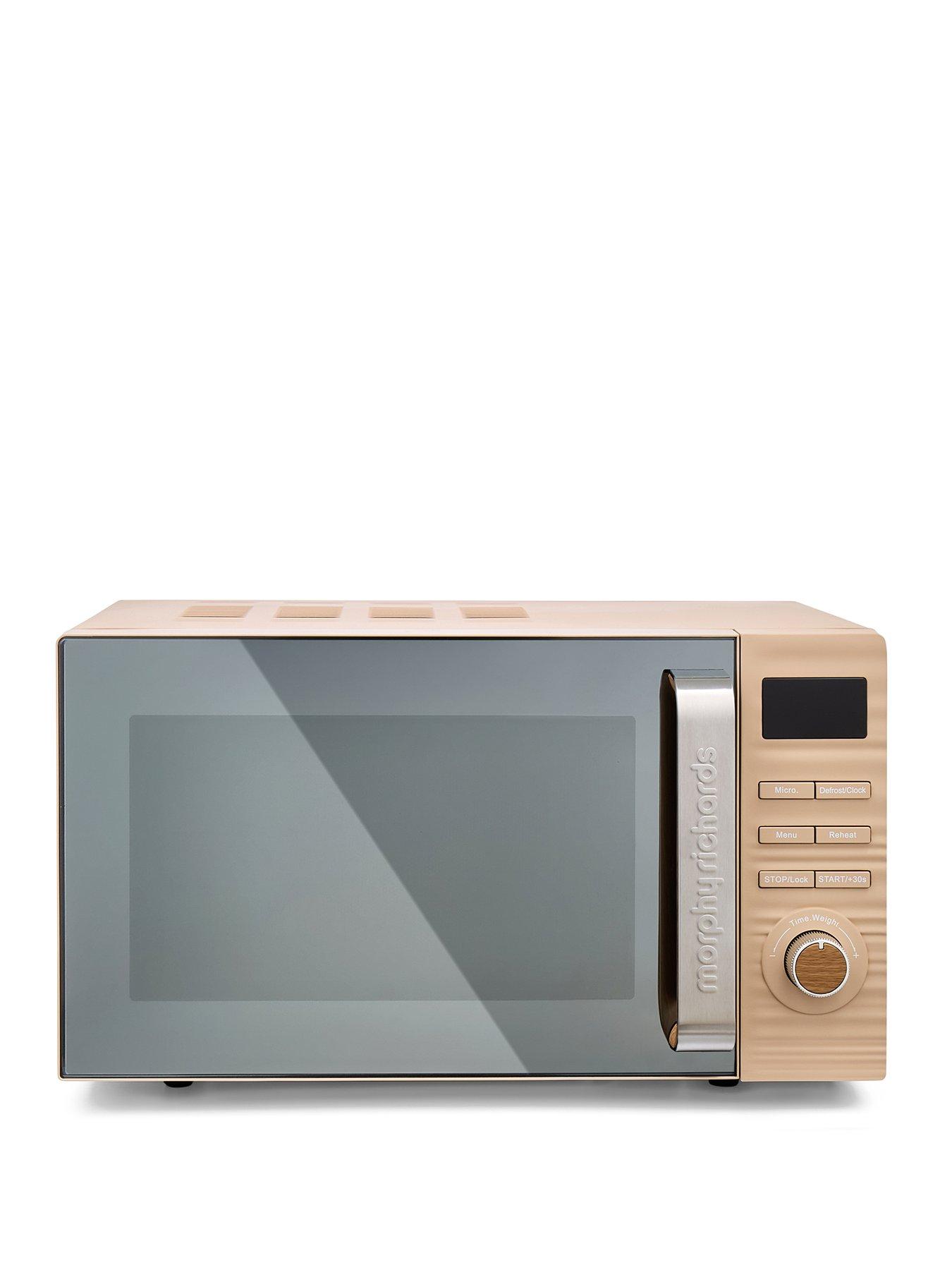 morphy-richards-clay-20l-800w-brown-digital-microwave-felsparfront