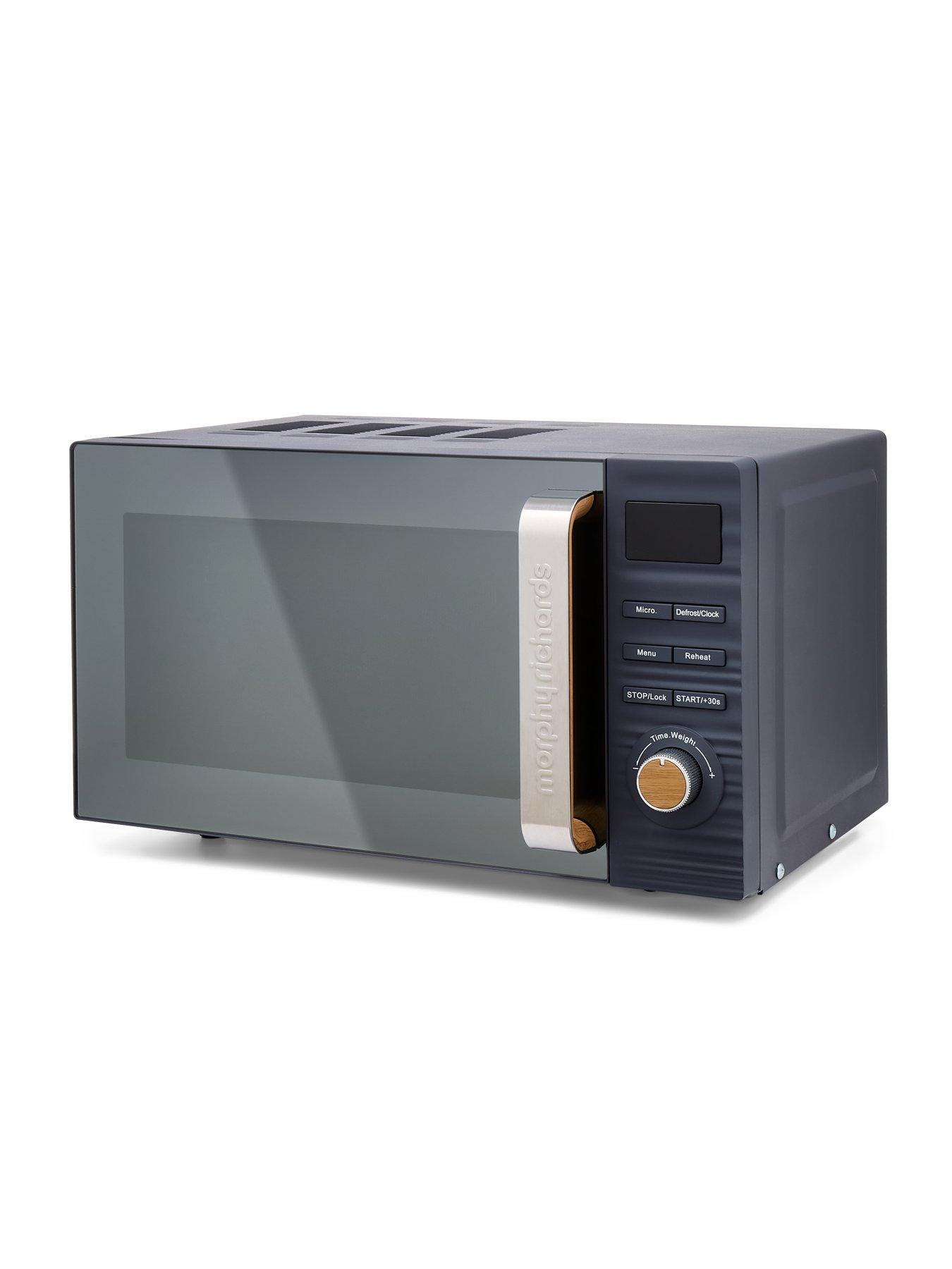 morphy-richards-clay-20l-800w-grey-digital-microwave-flintstillFront