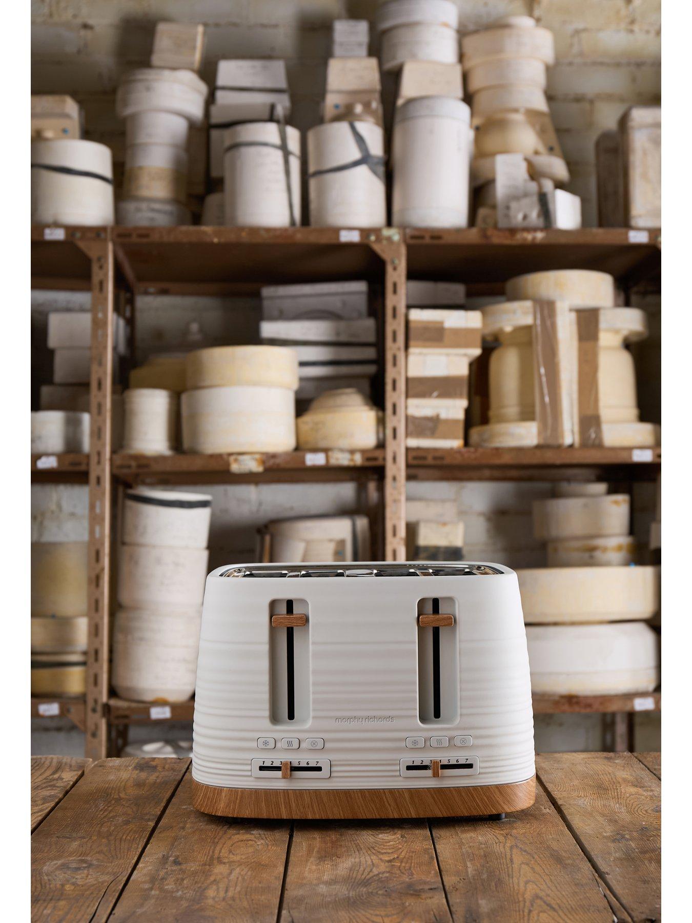Image 2 of 8 of Morphy Richards Clay 4-Slice White Toaster - China Clay