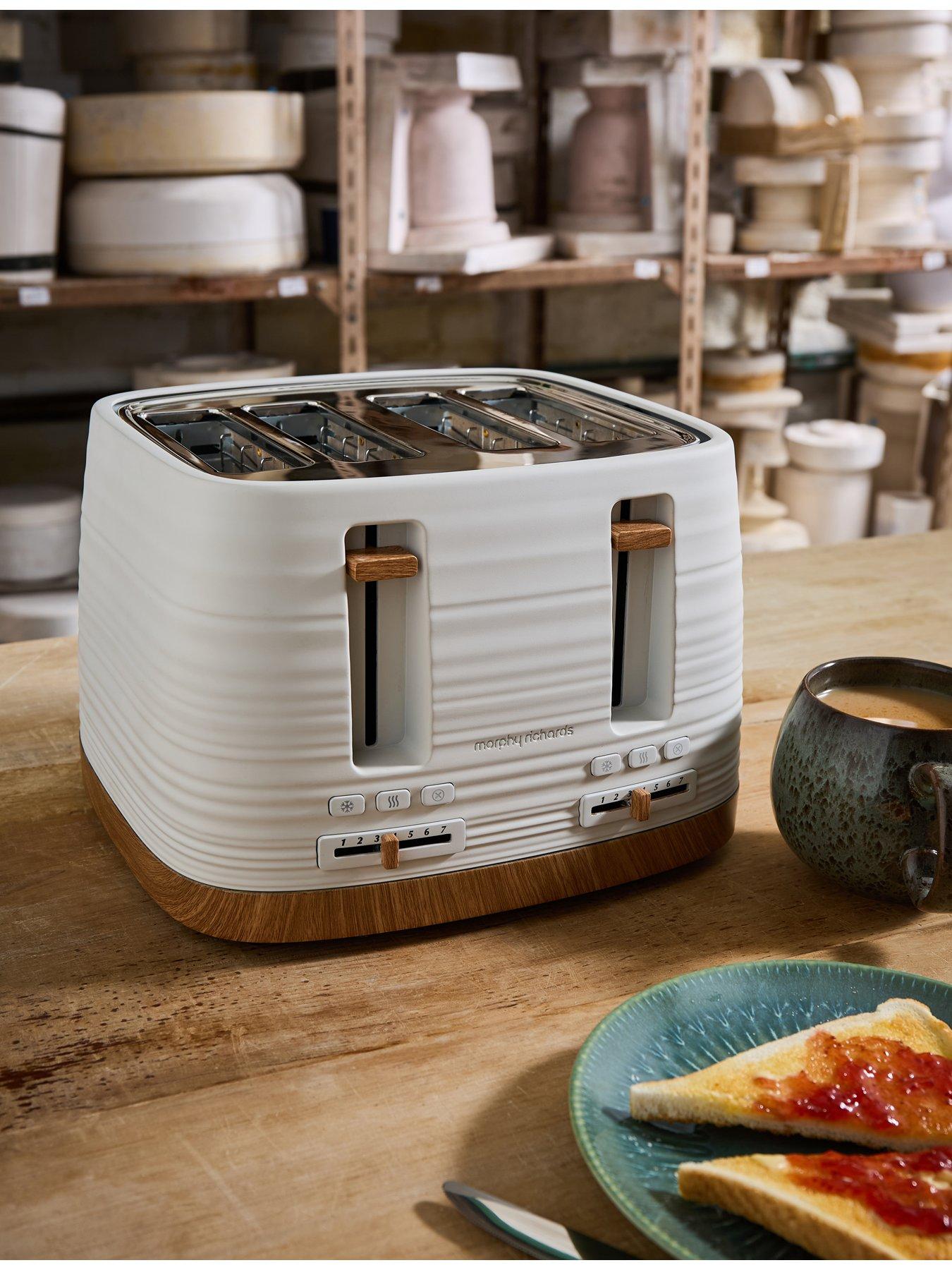 Image 3 of 8 of Morphy Richards Clay 4-Slice White Toaster - China Clay