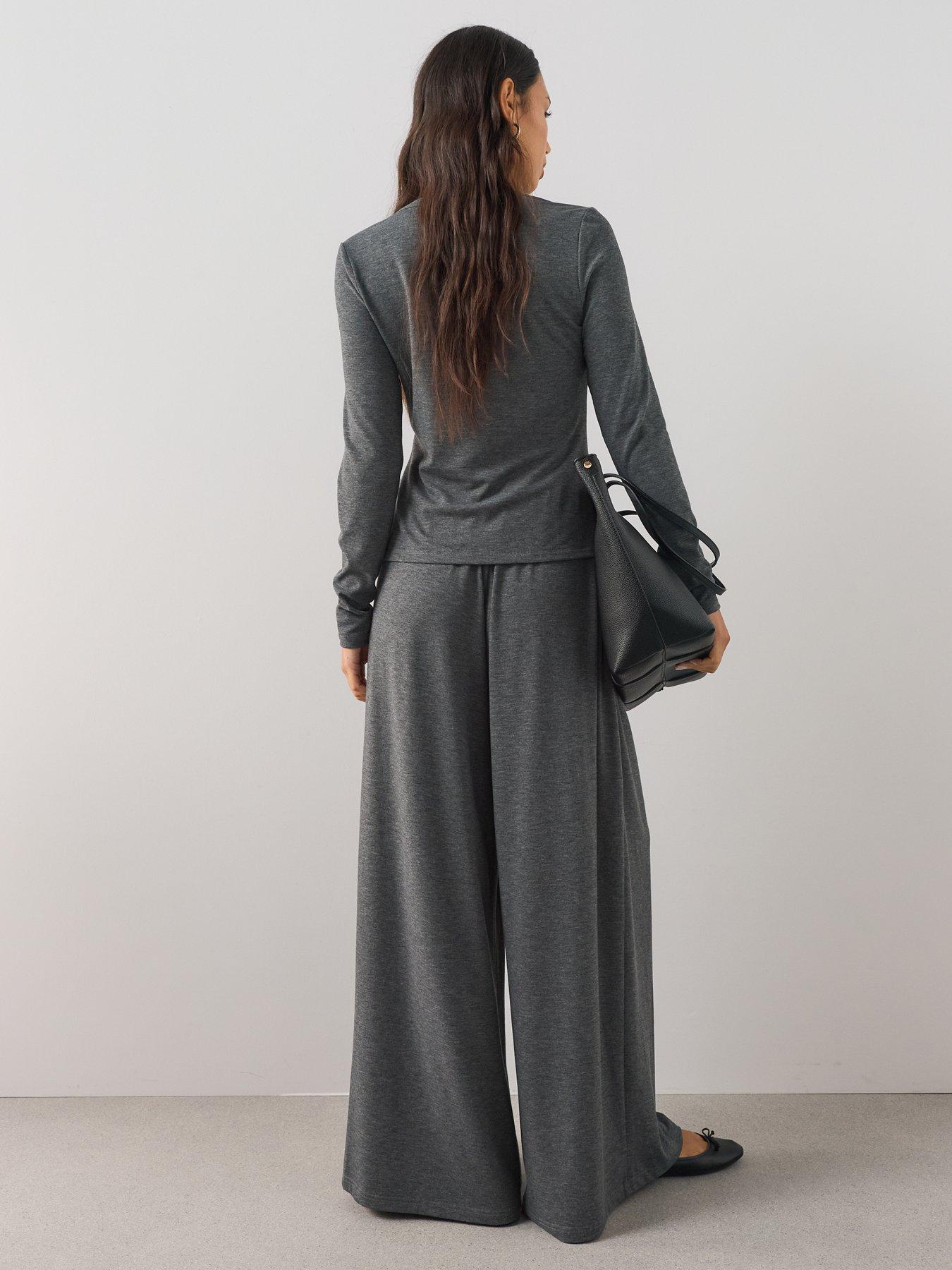 Image 2 of 7 of The Very Collection Soft Touch Long Sleeve Top Co-Ord - Grey