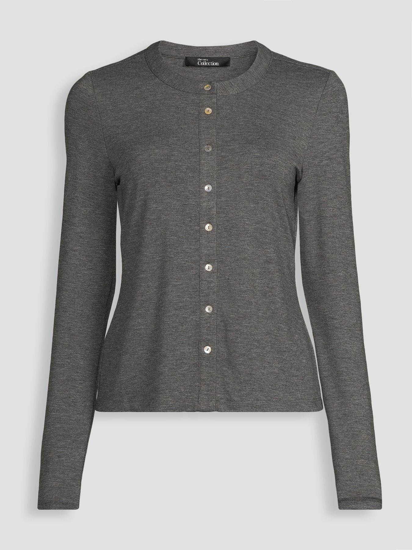 Image 7 of 7 of The Very Collection Soft Touch Long Sleeve Top Co-Ord - Grey