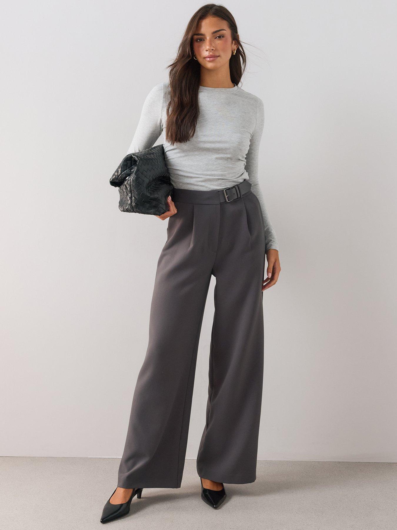 Image 3 of 6 of The Very Collection Womens Ruched Side Long Sleeve Top - Grey