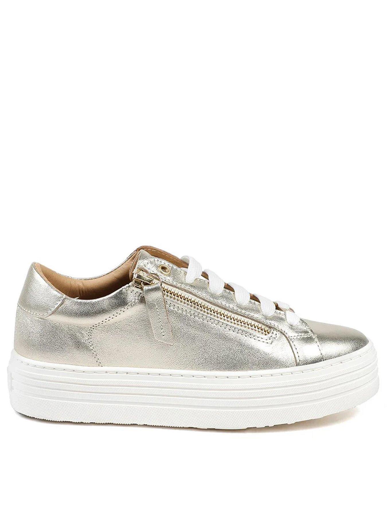 Image 1 of 6 of Jones Bootmaker Amalia Flatform Trainer - Gold