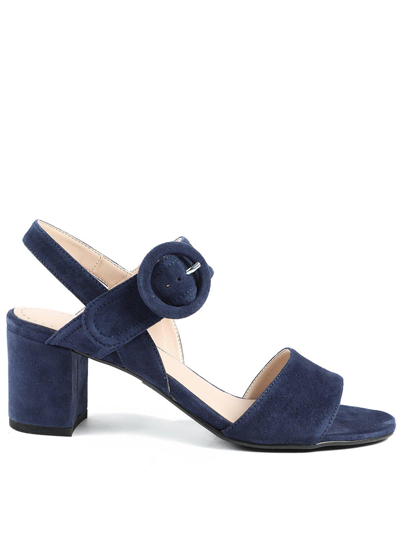 Image 1 of 5 of Jones Bootmaker Garnett Block Heel Buckle Sandal - Navy