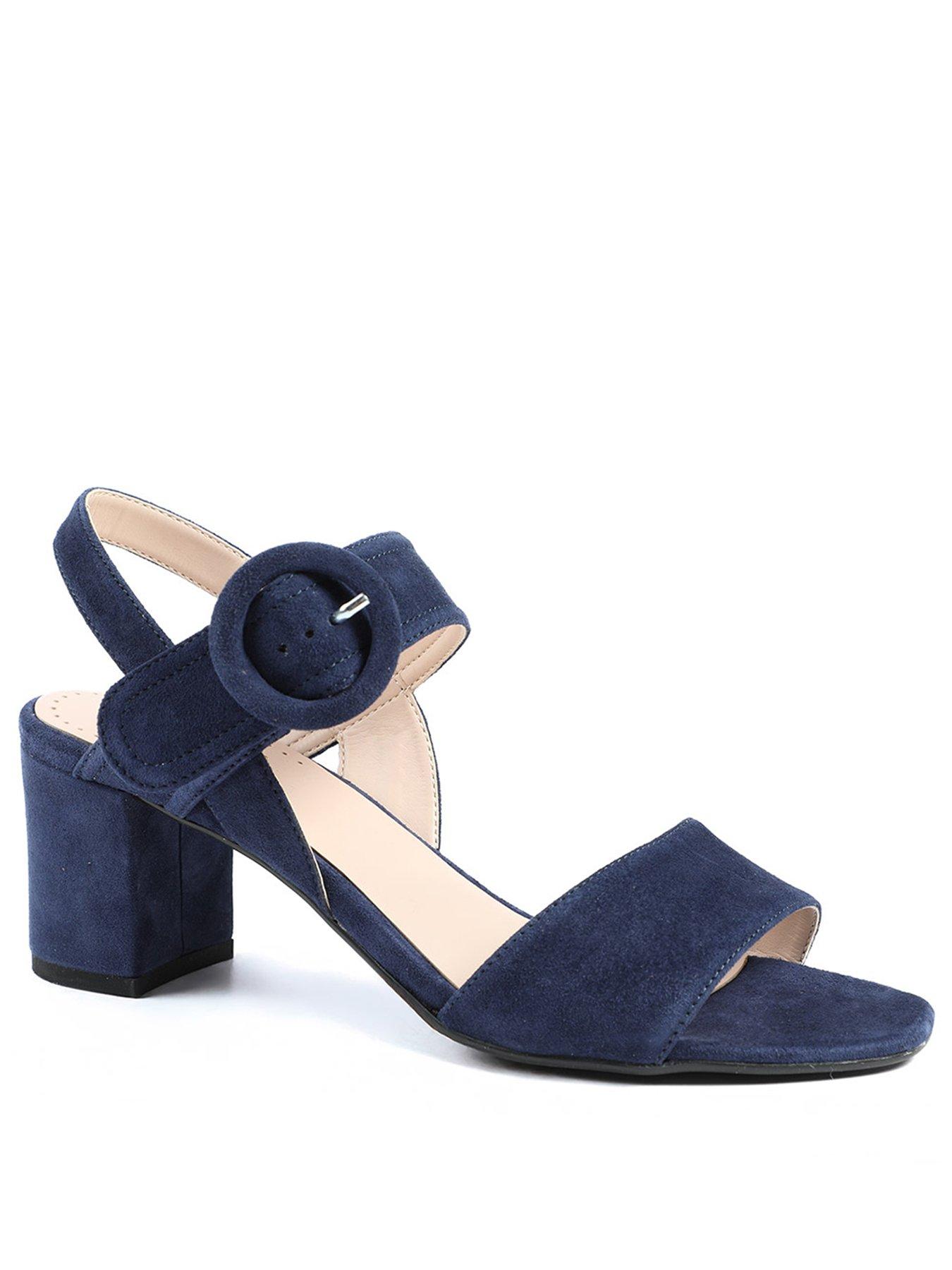 Image 2 of 5 of Jones Bootmaker Garnett Block Heel Buckle Sandal - Navy