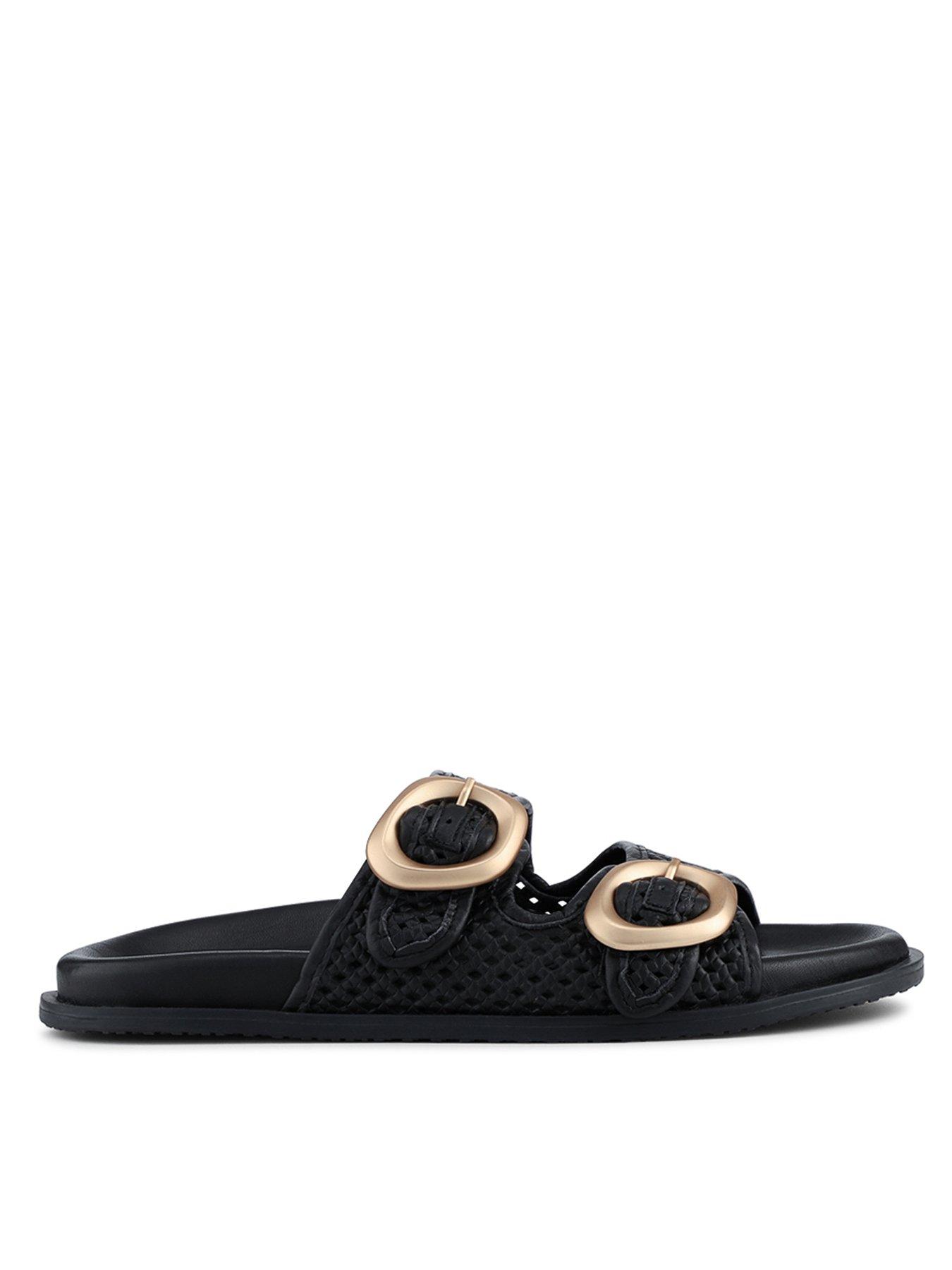 Jones Bootmaker Gisela Buckle Flat Sandal - Black