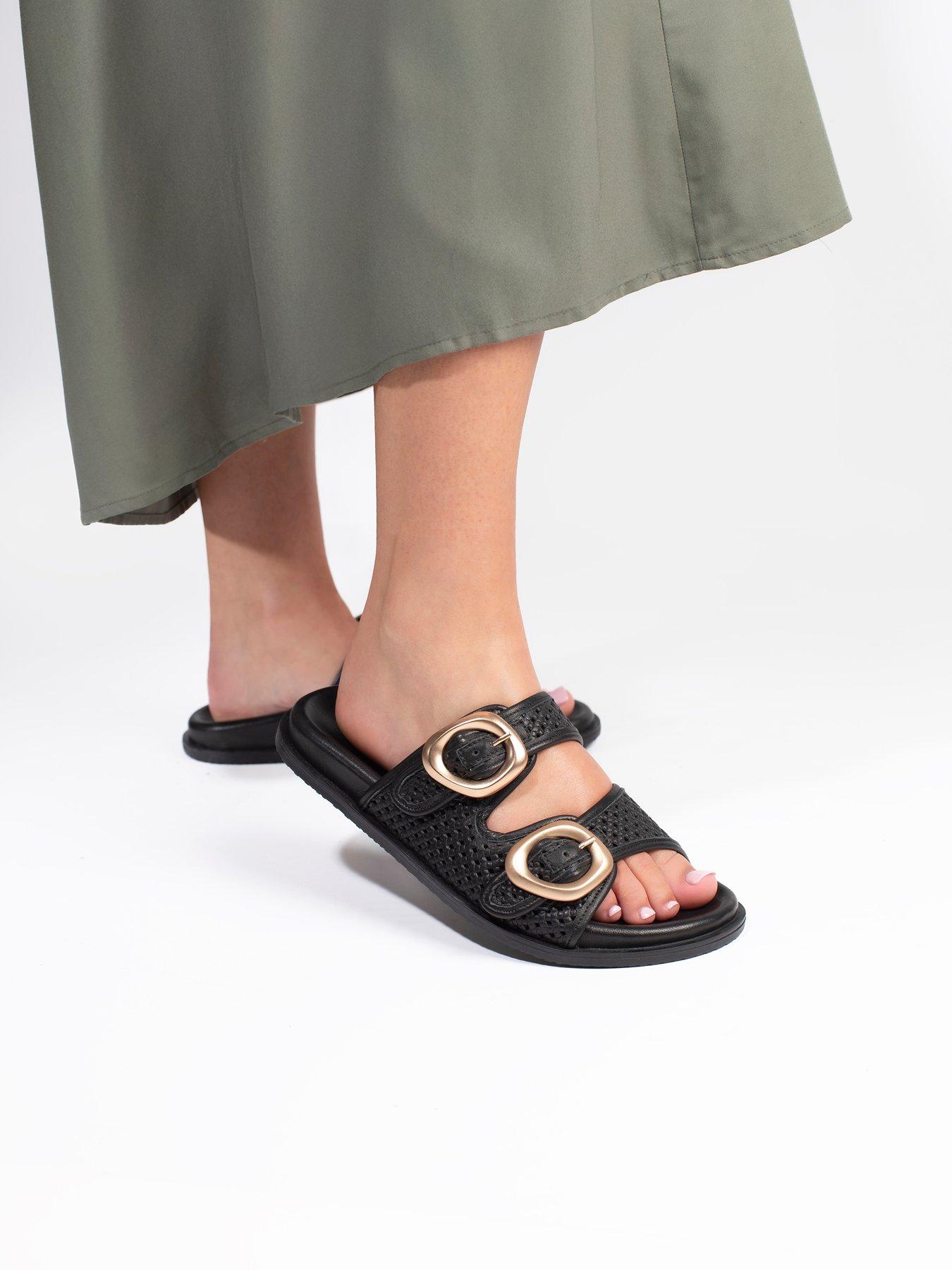 Image 6 of 6 of Jones Bootmaker Gisela Buckle Flat Sandal - Black