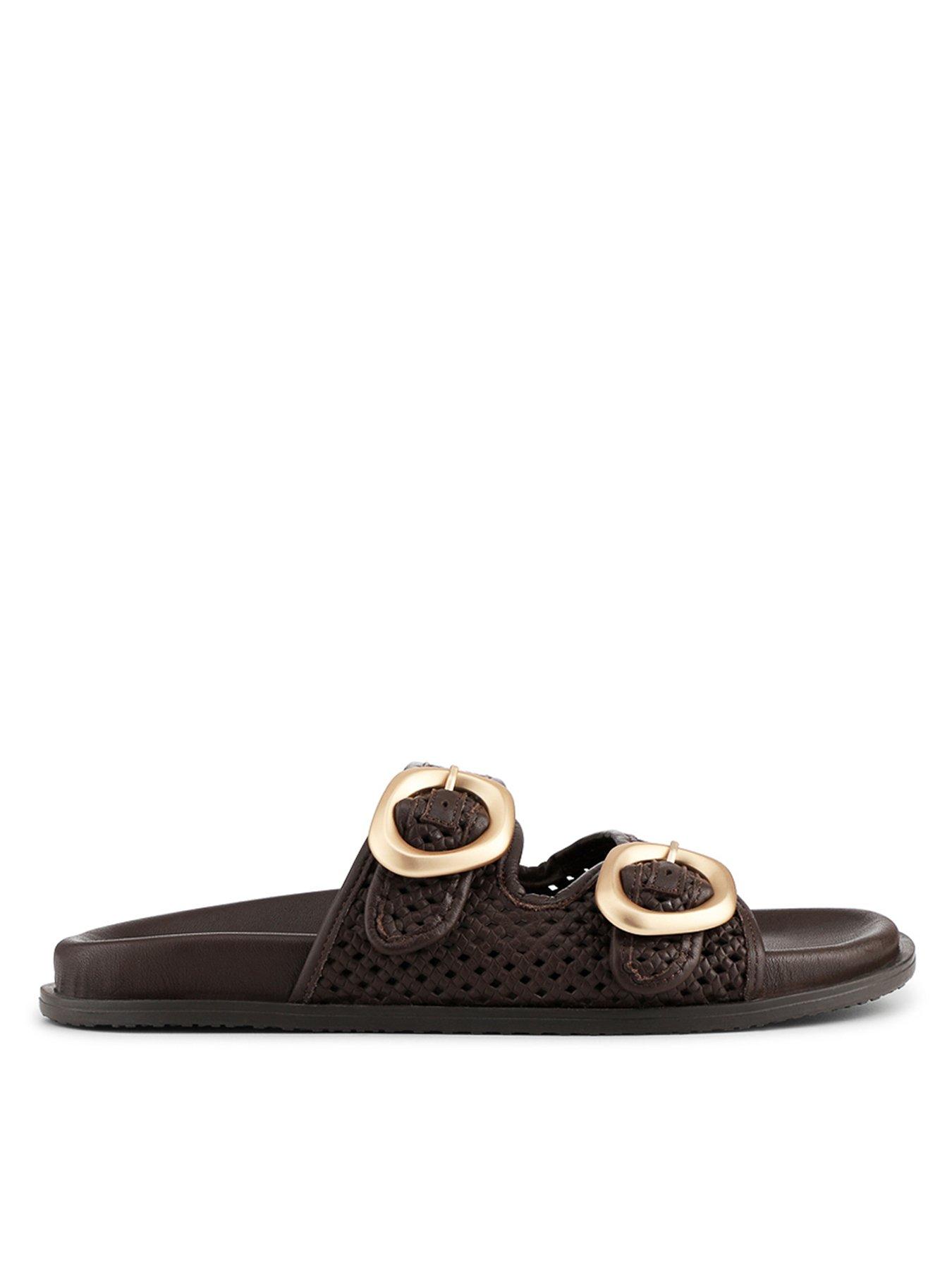 Jones Bootmaker Gisela Buckle Flat Sandal - Brown