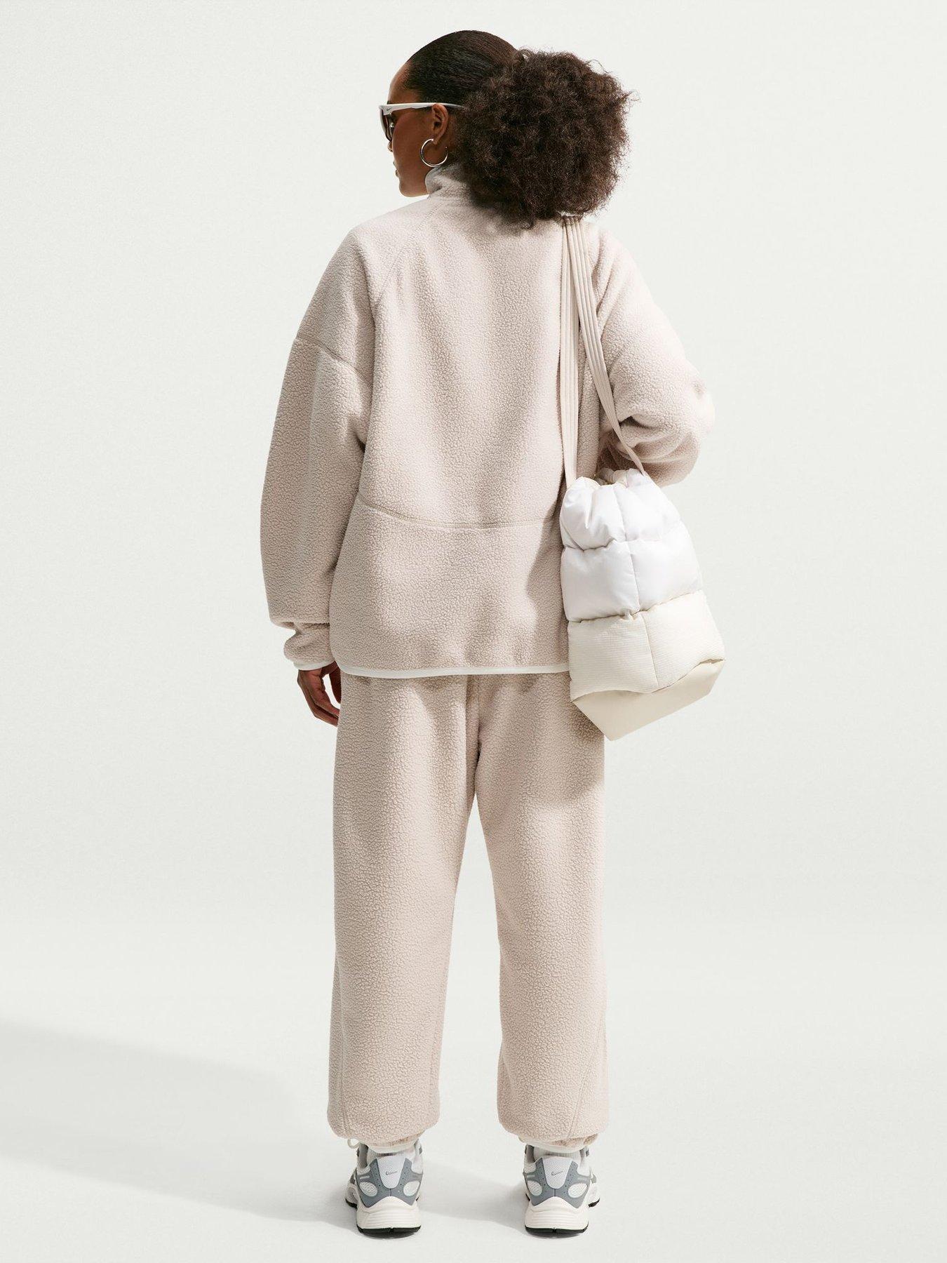 Image 2 of 5 of Nike Nike Womens Oversized Half-Zip Funnel Neck Sweatshirt - Cream