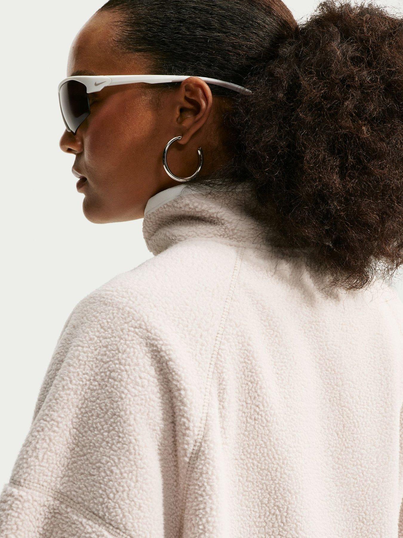 Image 5 of 5 of Nike Nike Womens Oversized Half-Zip Funnel Neck Sweatshirt - Cream