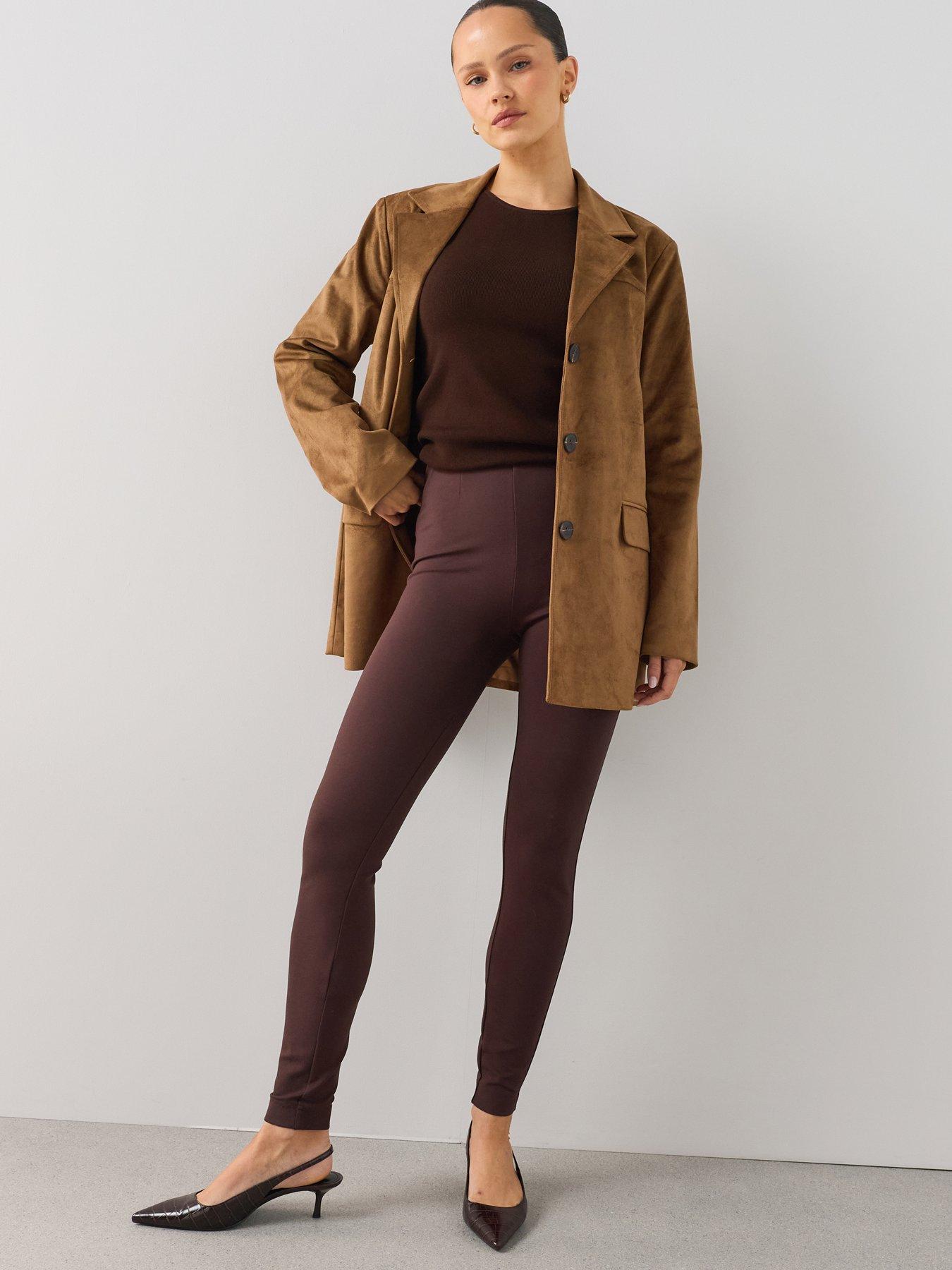 The Very Collection Body Sculpt Ponte Legging - Brown