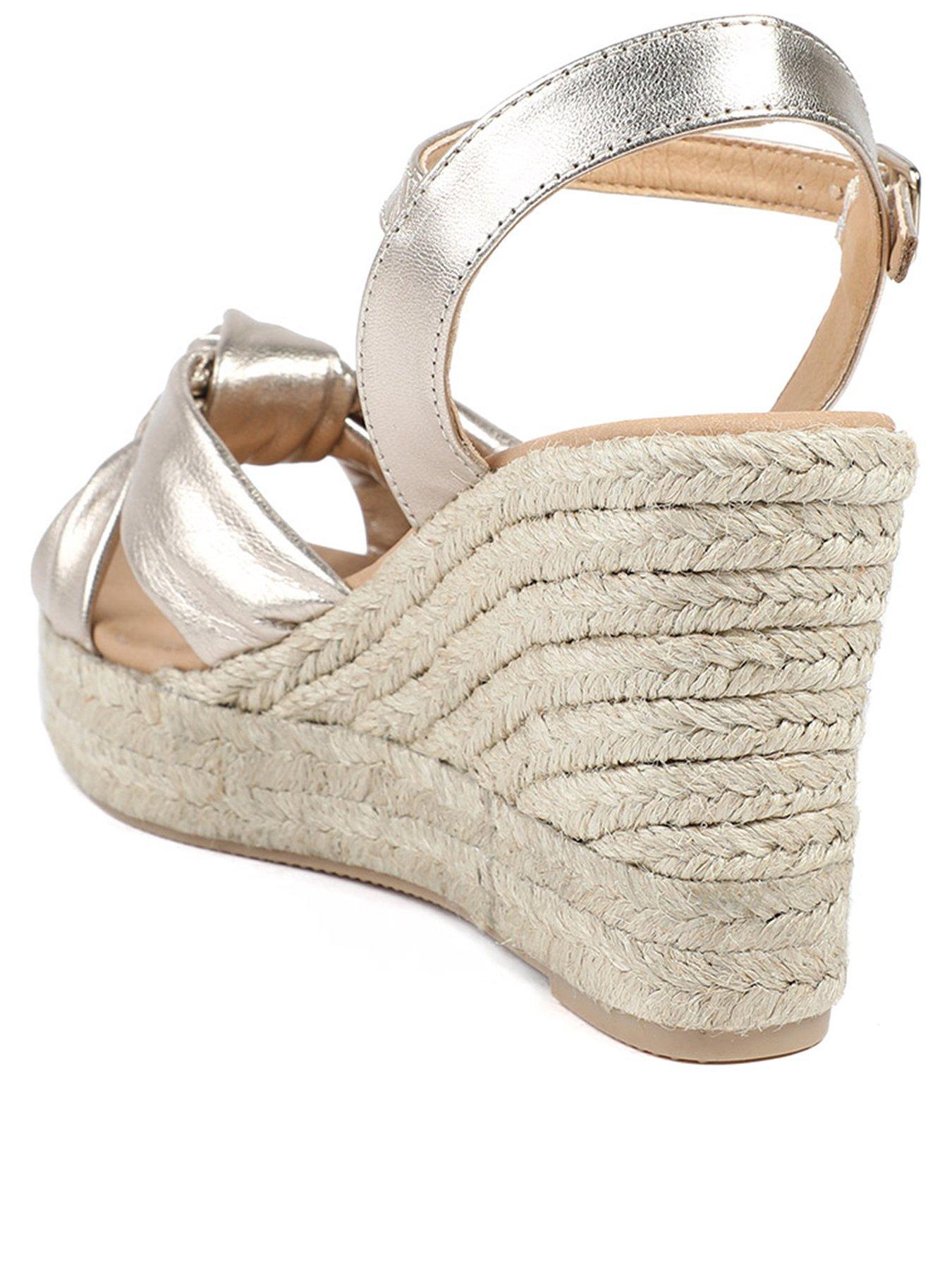 Image 2 of 3 of Jones Bootmaker Roxie Knot Detail Wedge - Gold