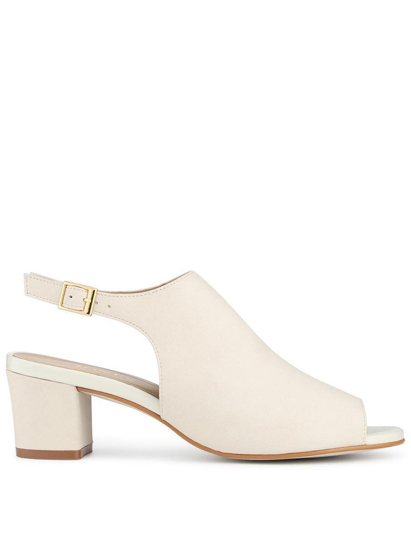 Jones Bootmaker Xandra Peep Toe Block Heel - White