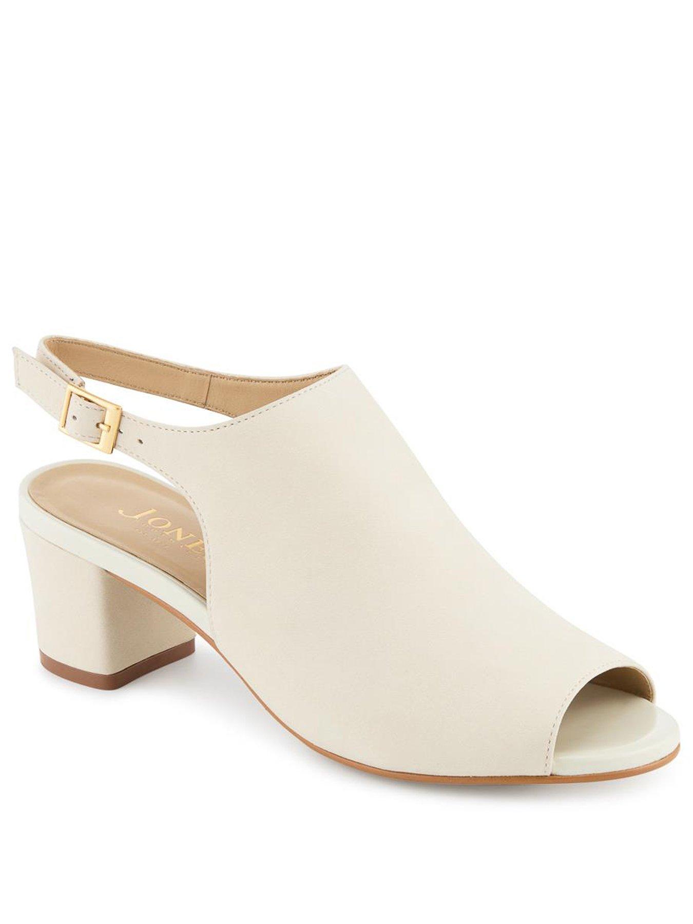 Image 2 of 6 of Jones Bootmaker Xandra Peep Toe Block Heel - White