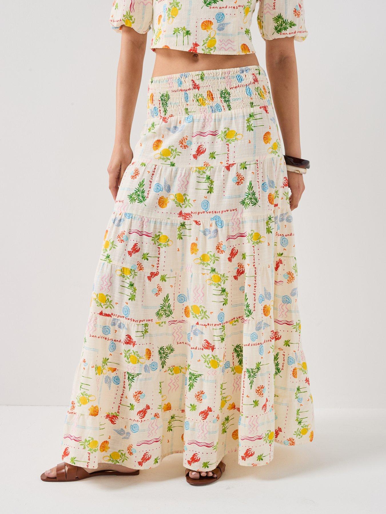Vero Moda Elena High Waisted Long Skirt - Beige