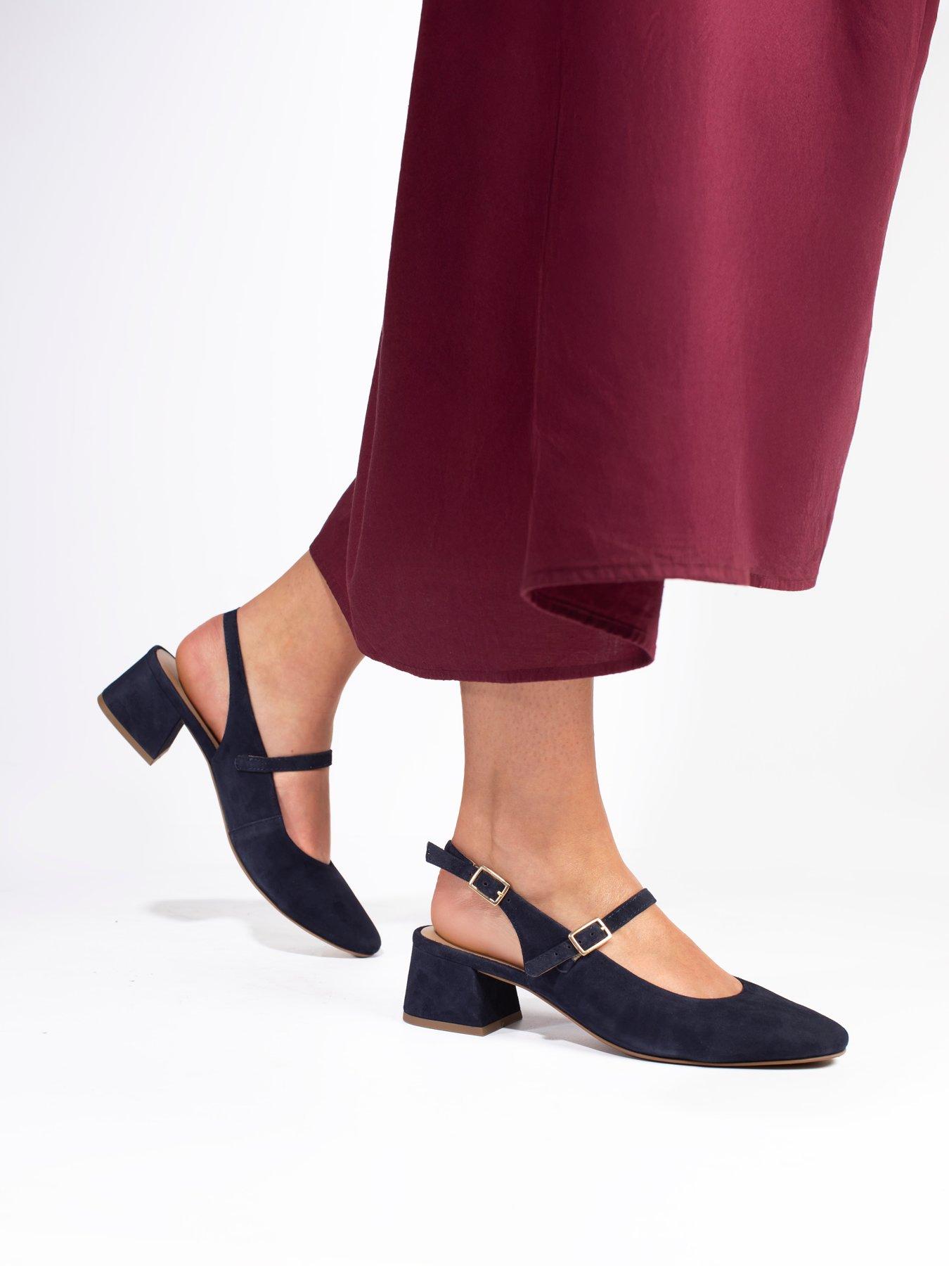 Image 6 of 6 of Jones Bootmaker Yamila Block Heel Mary Jane - Navy