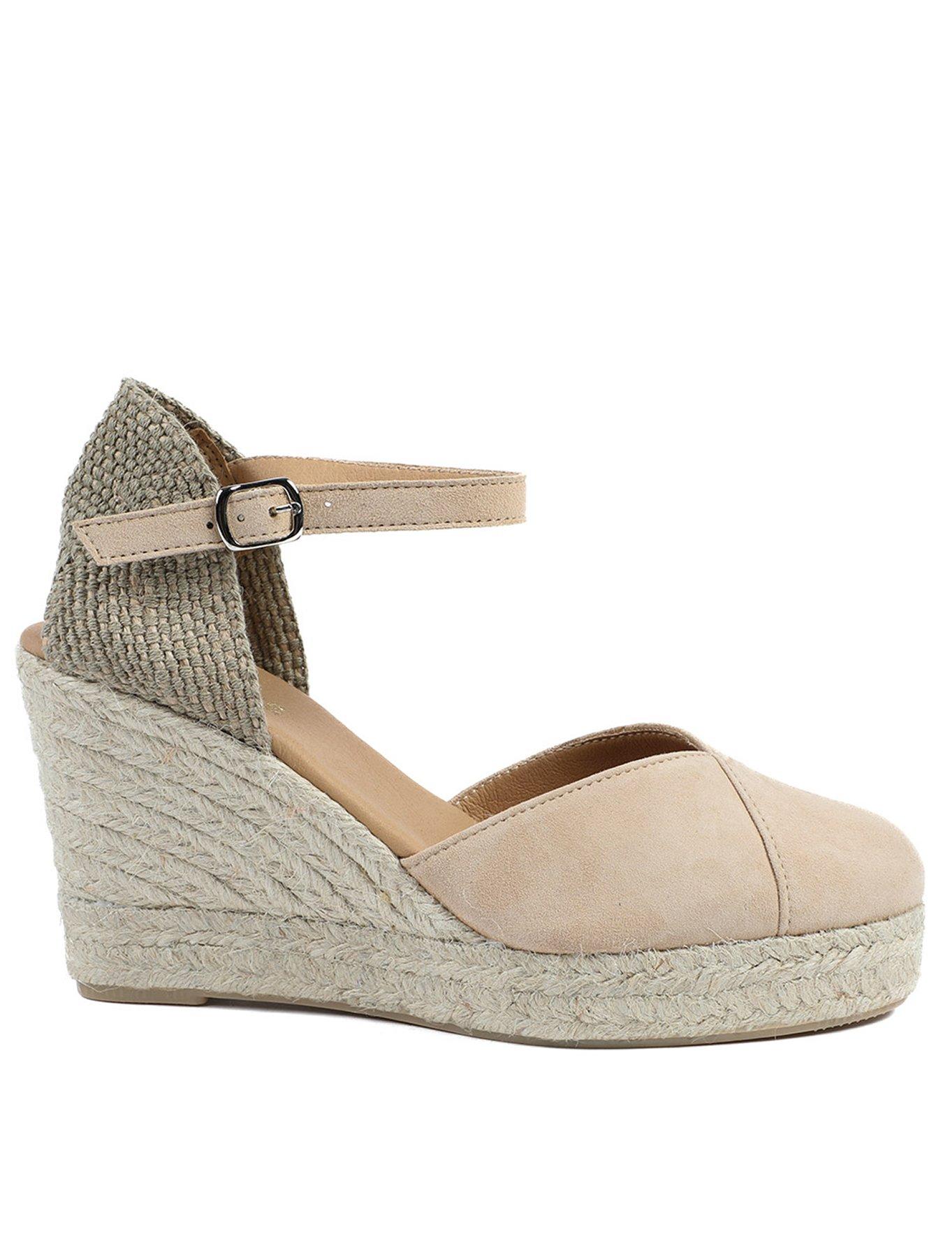 Jones Bootmaker Arabella Suede Wedge - Beige