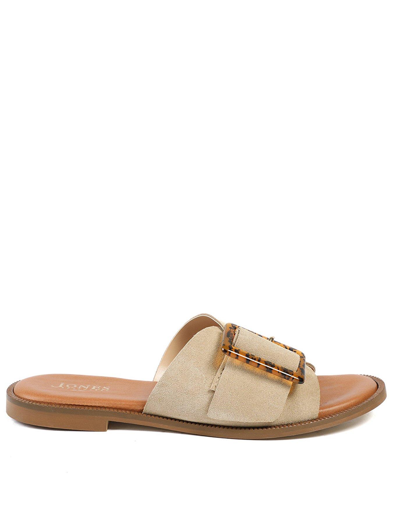 Jones Bootmaker Jasmyn Buckle Mule Slide - Beige