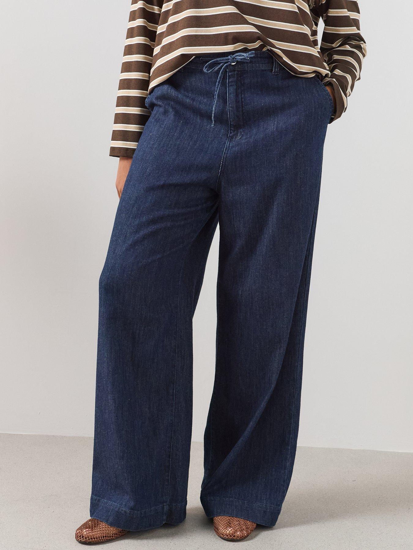 Image 4 of 6 of The Very Collection Curve Elasticated Waist Wide Leg Jean - Blue