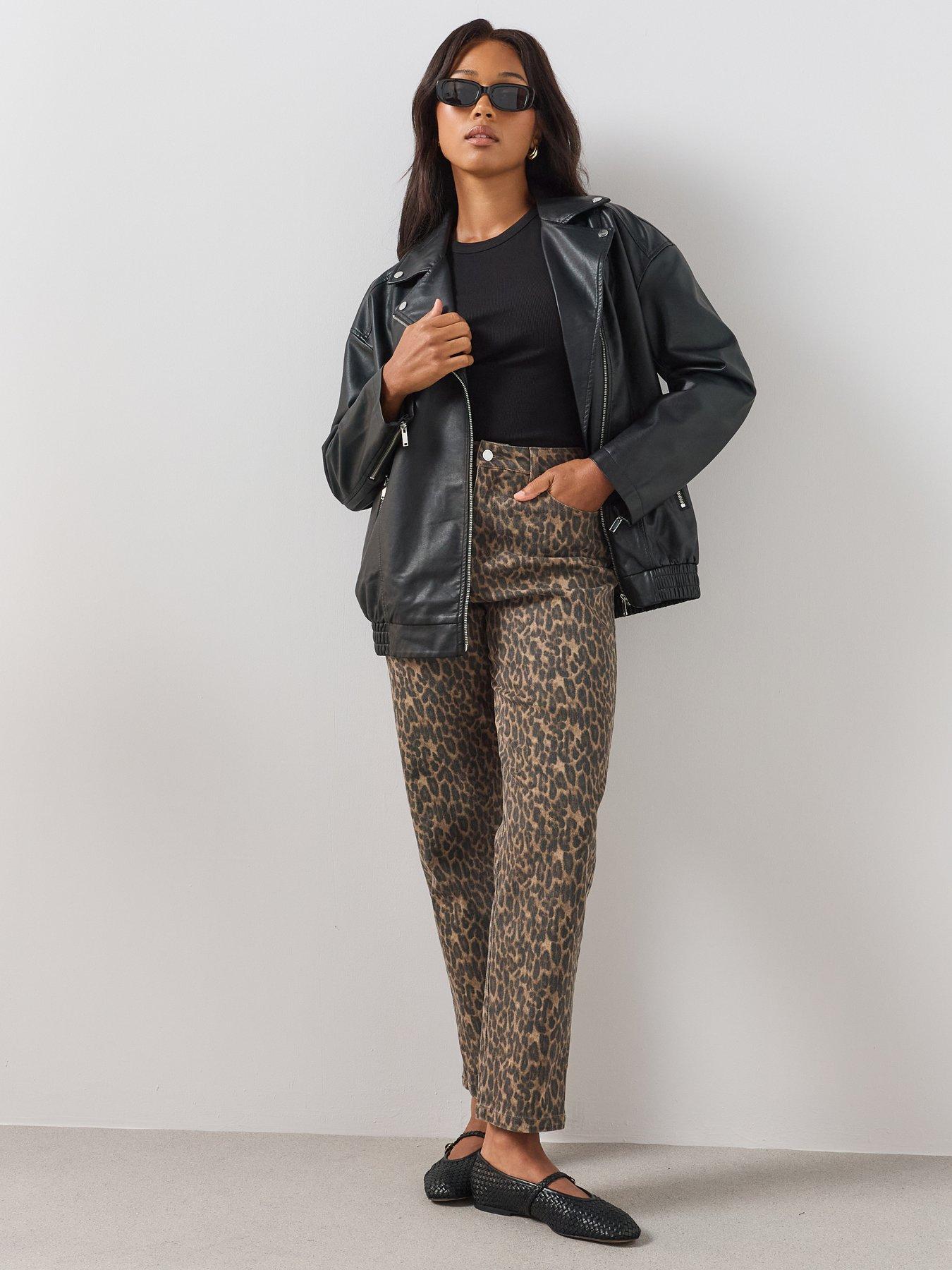 The Very Collection Curve Leopard Wide Leg Jean - Print
