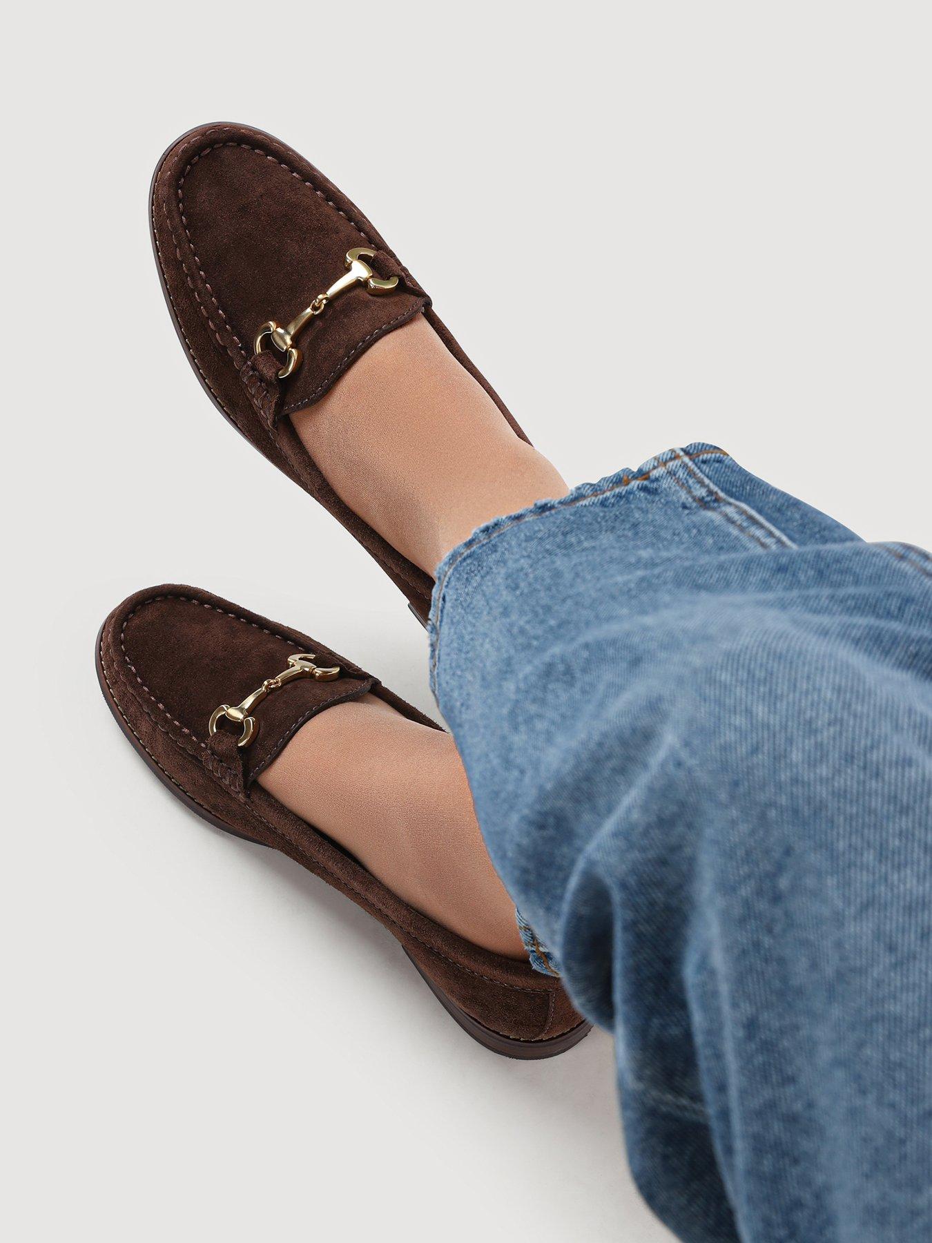 Image 6 of 6 of Jones Bootmaker Lex Suede Buckle Loafer - Brown