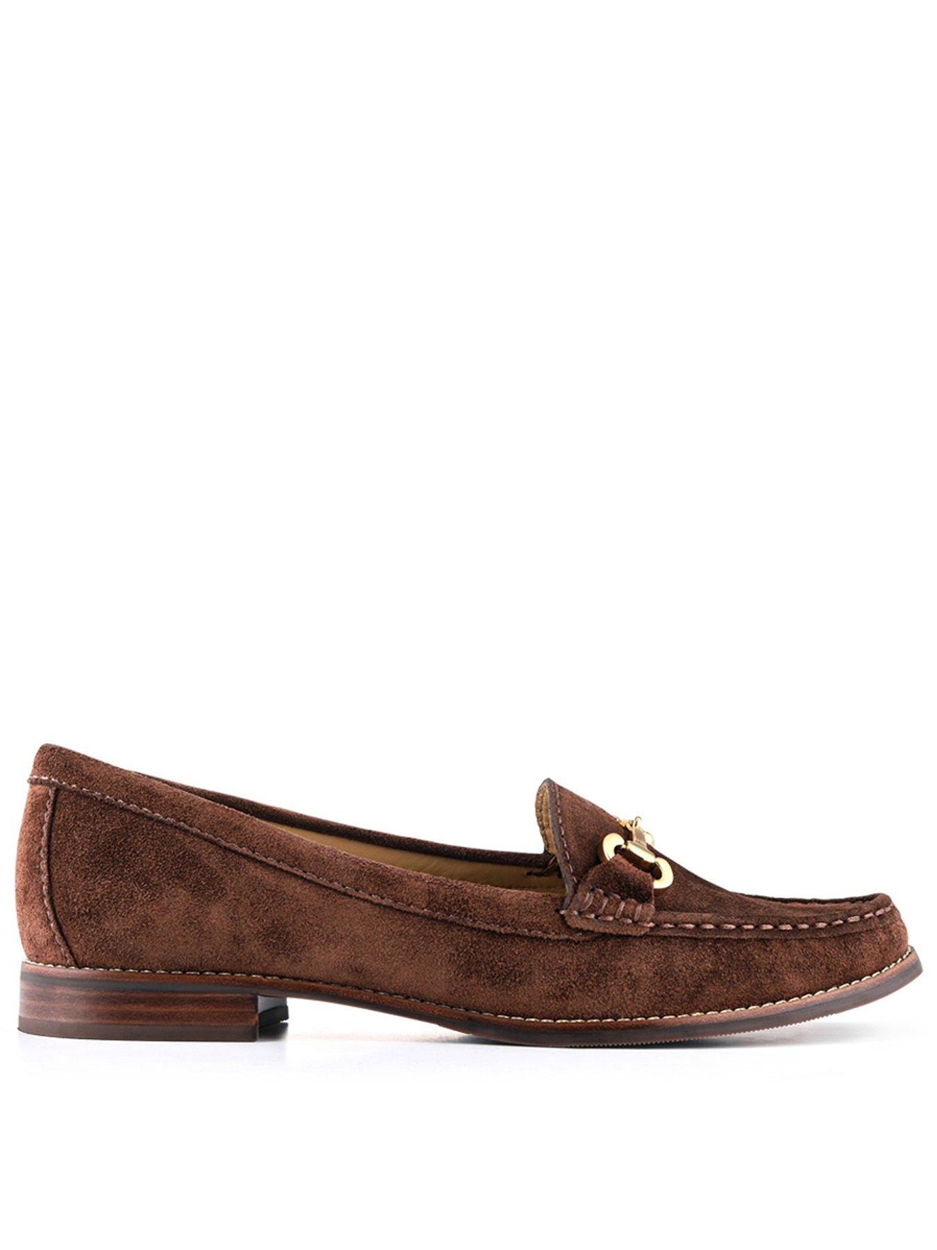 Jones Bootmaker Wide Fit Lex Suede Buckle Loafer - Brown