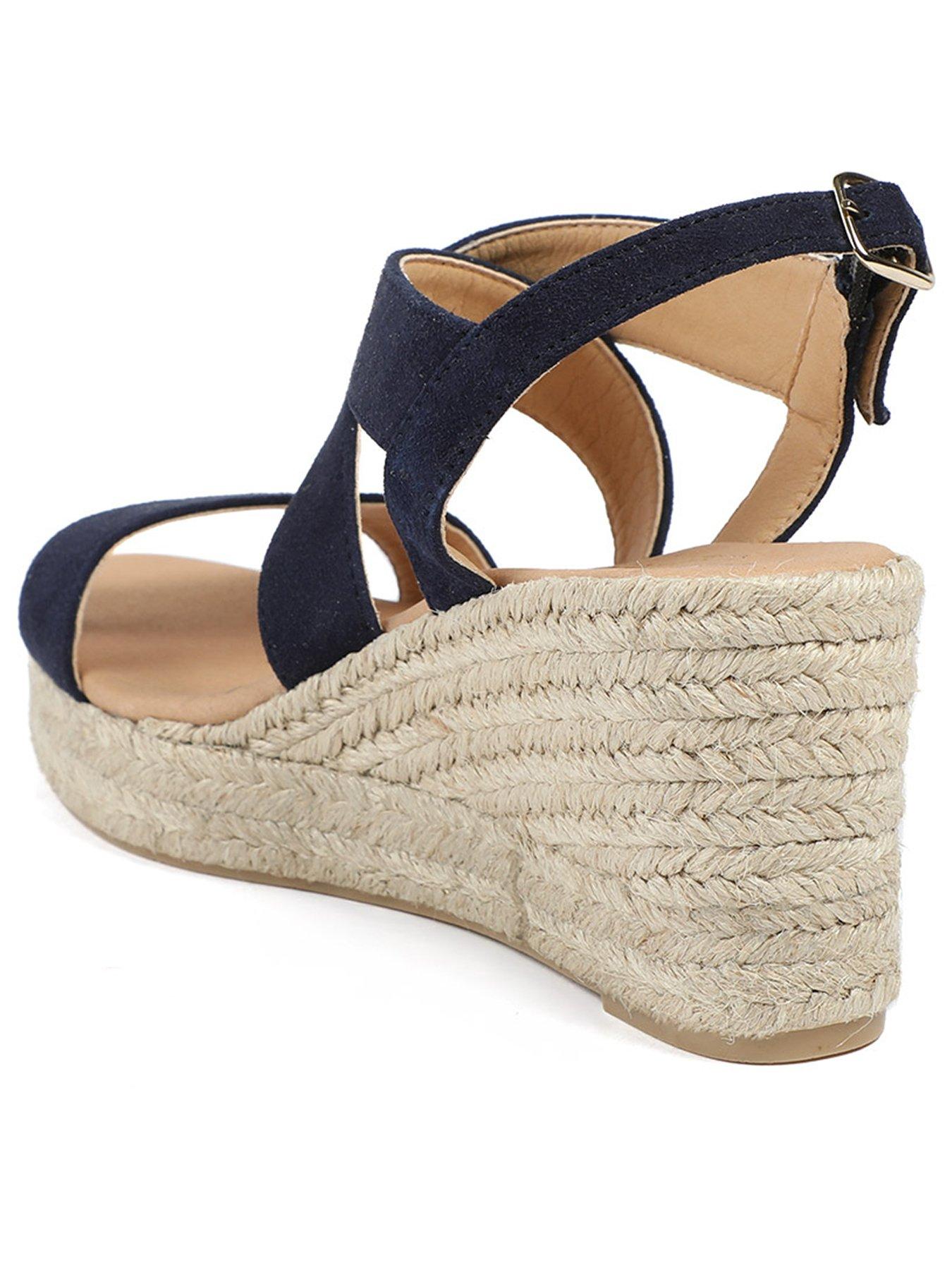 Image 3 of 5 of Jones Bootmaker Romilly Crossover Strap Wedge - Navy