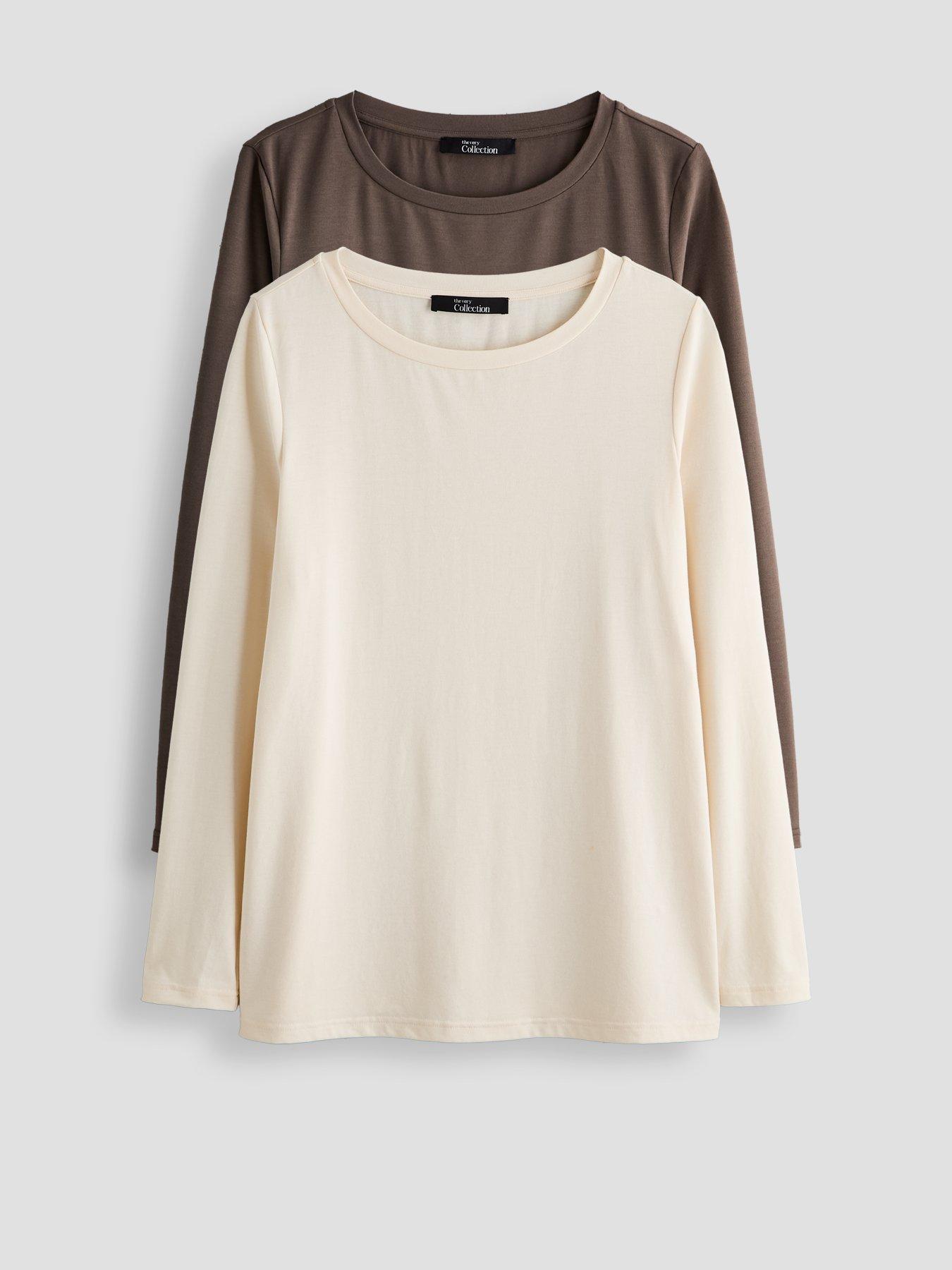 Image 1 of 7 of The Very Collection Curve 2 Pack Long Sleeve Tops