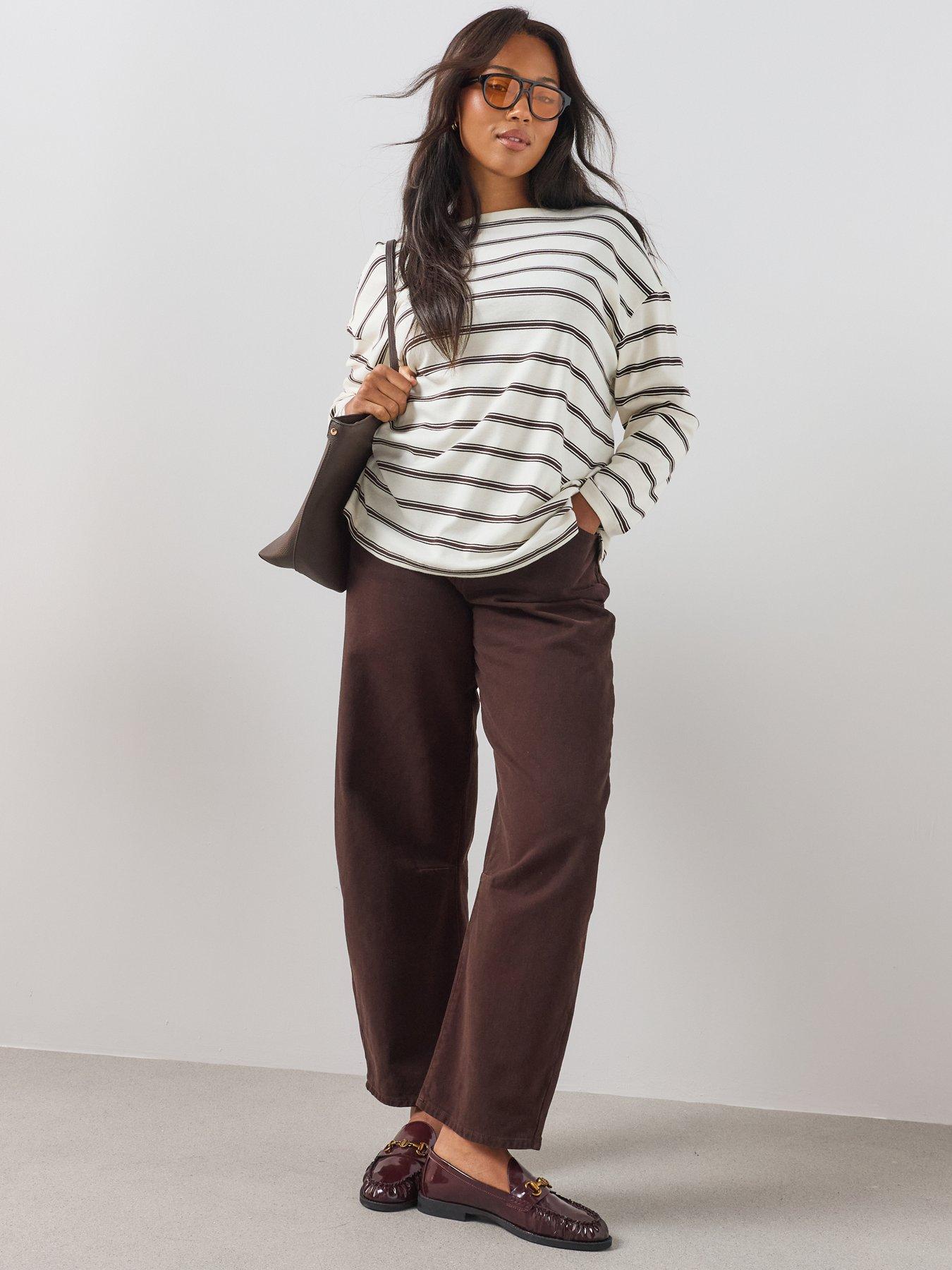 Image 3 of 6 of The Very Collection Curve Stripe Long Sleeve T-Shirt - Multi