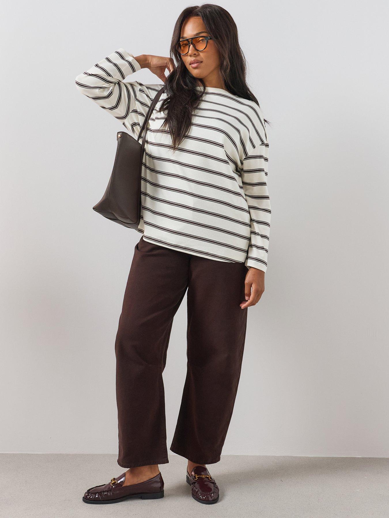 Image 5 of 6 of The Very Collection Curve Stripe Long Sleeve T-Shirt - Multi
