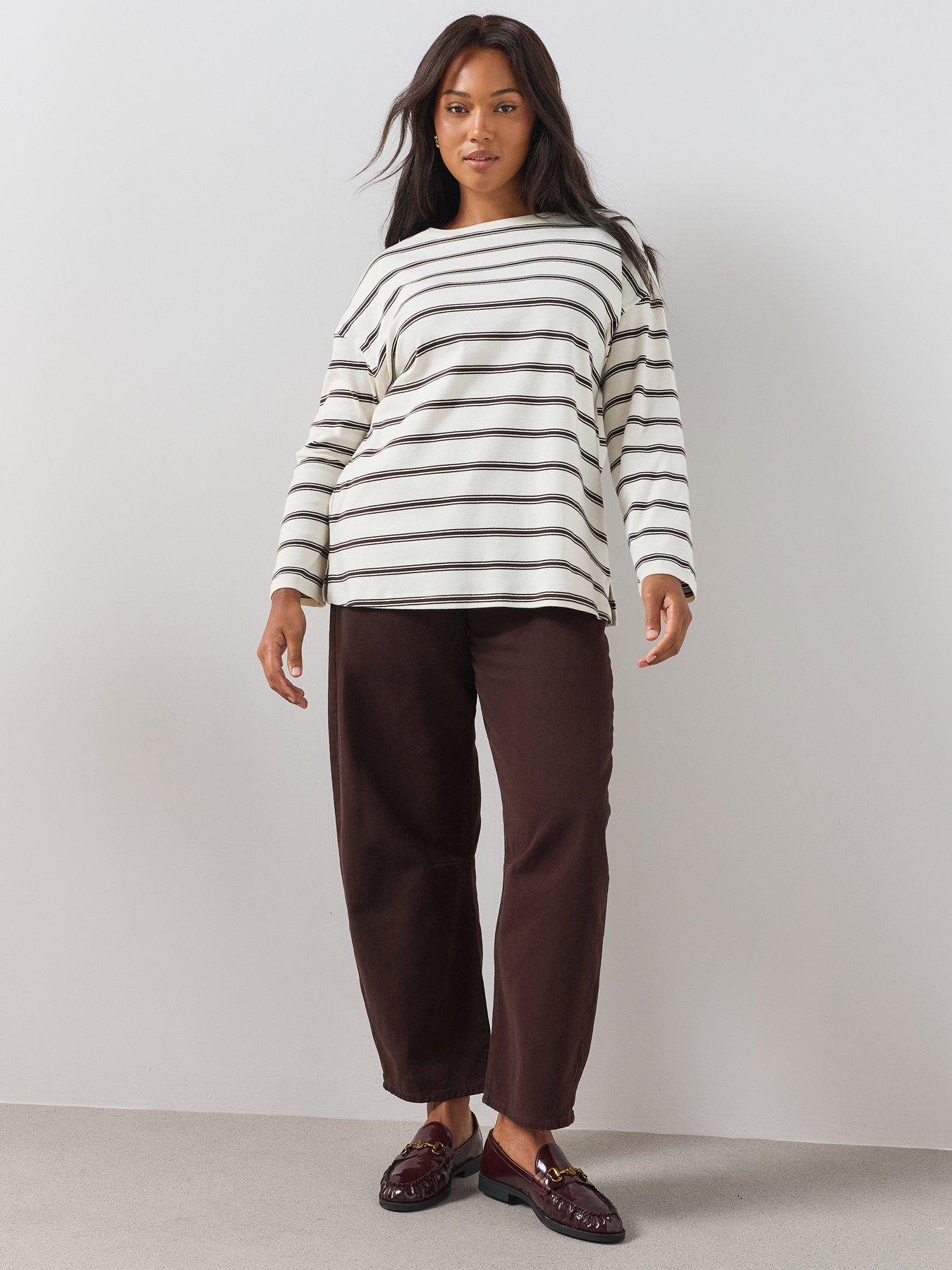 Image 6 of 6 of The Very Collection Curve Stripe Long Sleeve T-Shirt - Multi