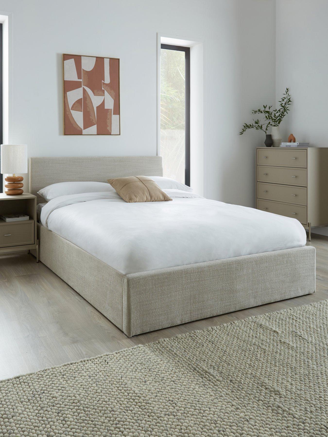 The Very Collection Porto End Lift Up Storage Ottoman Bed with Mattress Options (Buy  &  SAVE!) - Natural - FSC® Certified