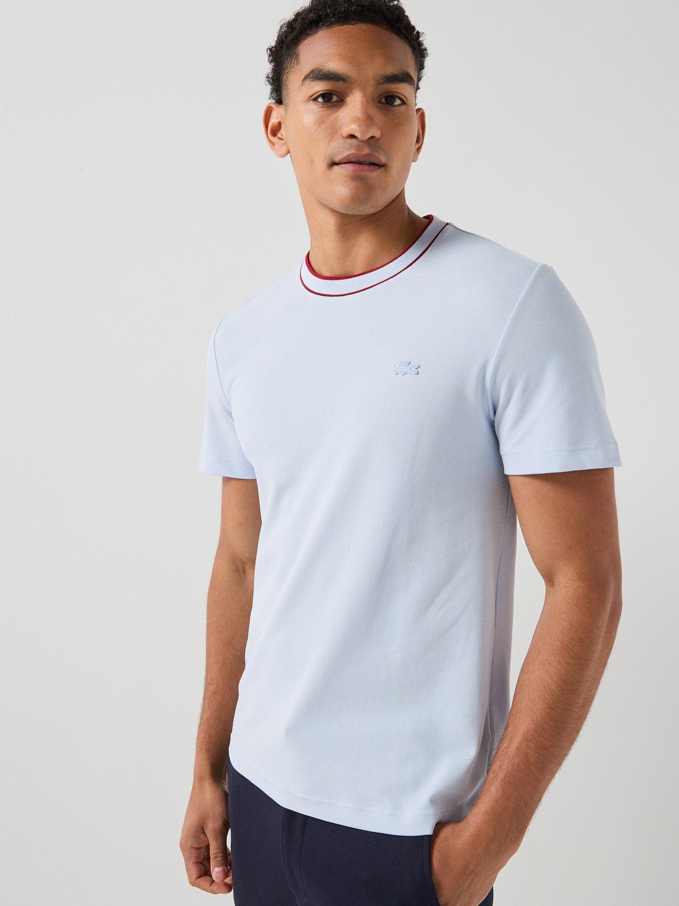 Lacoste Lacoste Regular Fit Tipped Pique T-shirt - Light Blue