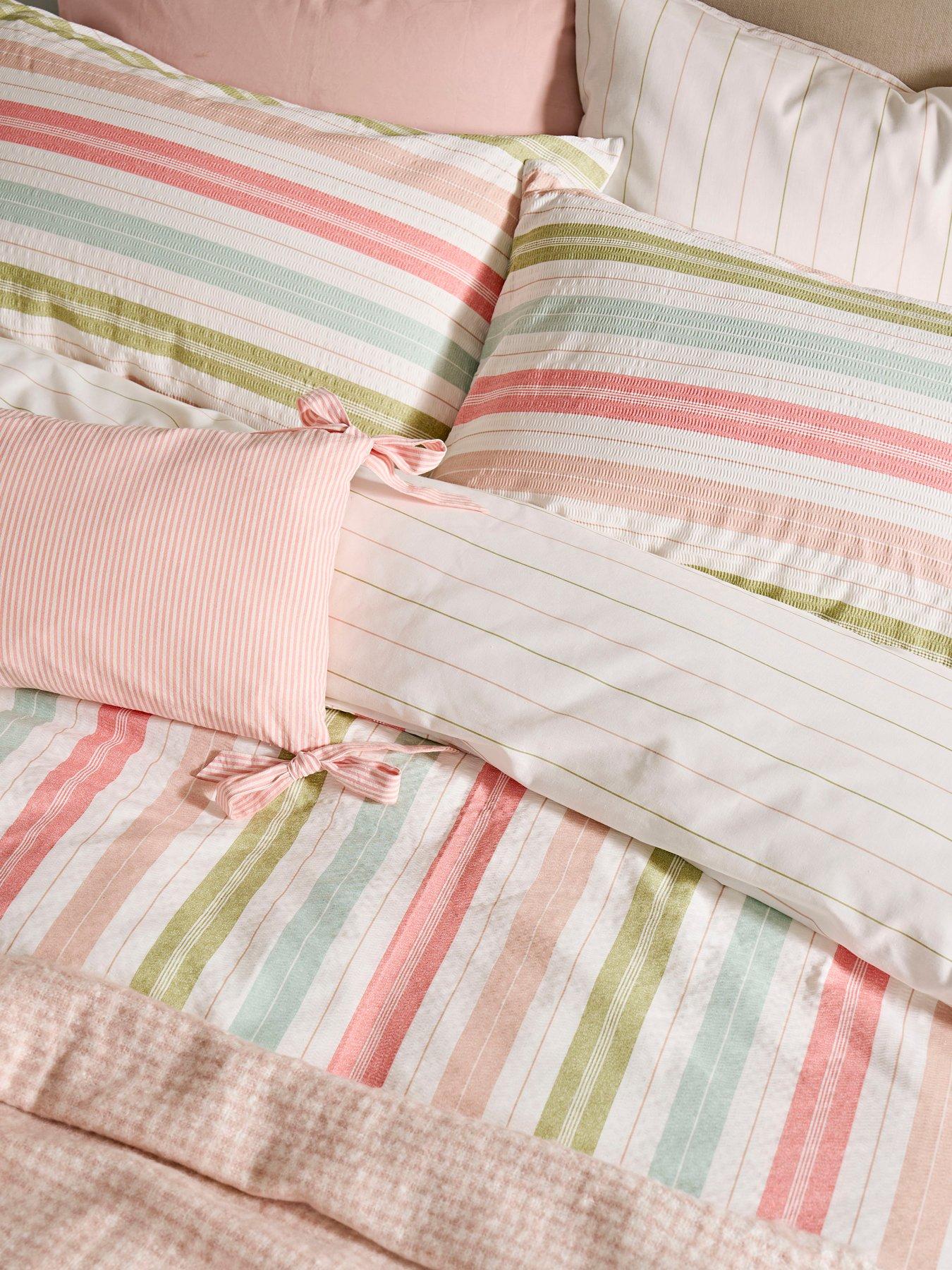 Image 6 of 6 of Laura Ashley Sophie Stripe 100% Cotton Quilt Set Multi