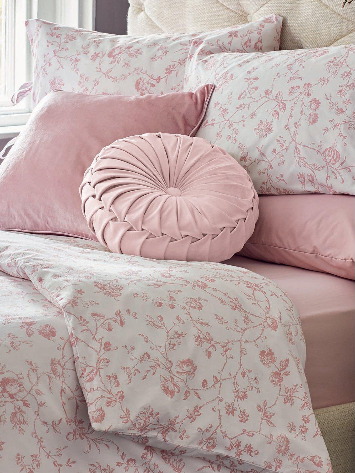 Image 1 of 2 of Laura Ashley Aria Standard Pillowcase Pair 50cm x 75cm Blush