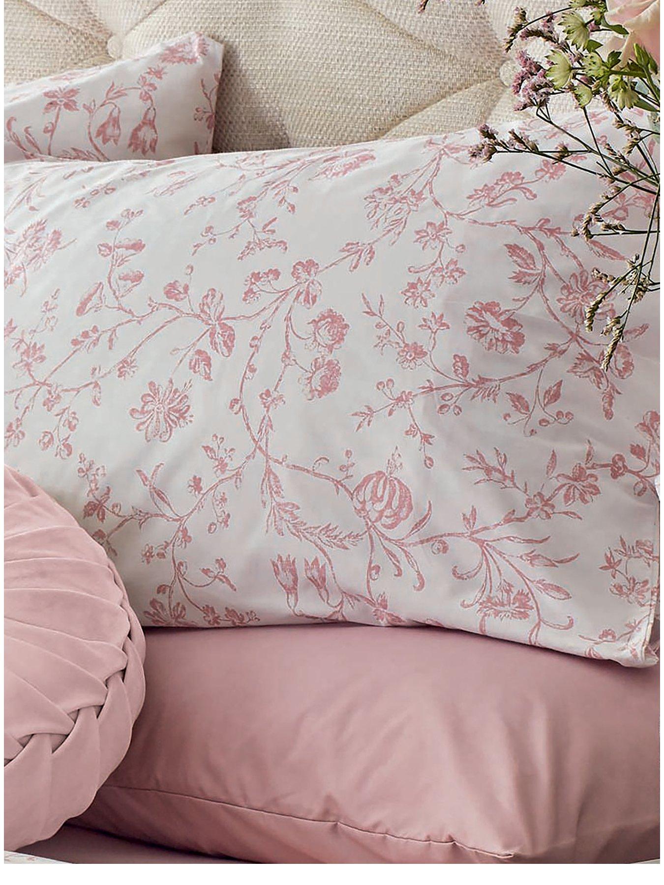 Image 2 of 2 of Laura Ashley Aria Standard Pillowcase Pair 50cm x 75cm Blush