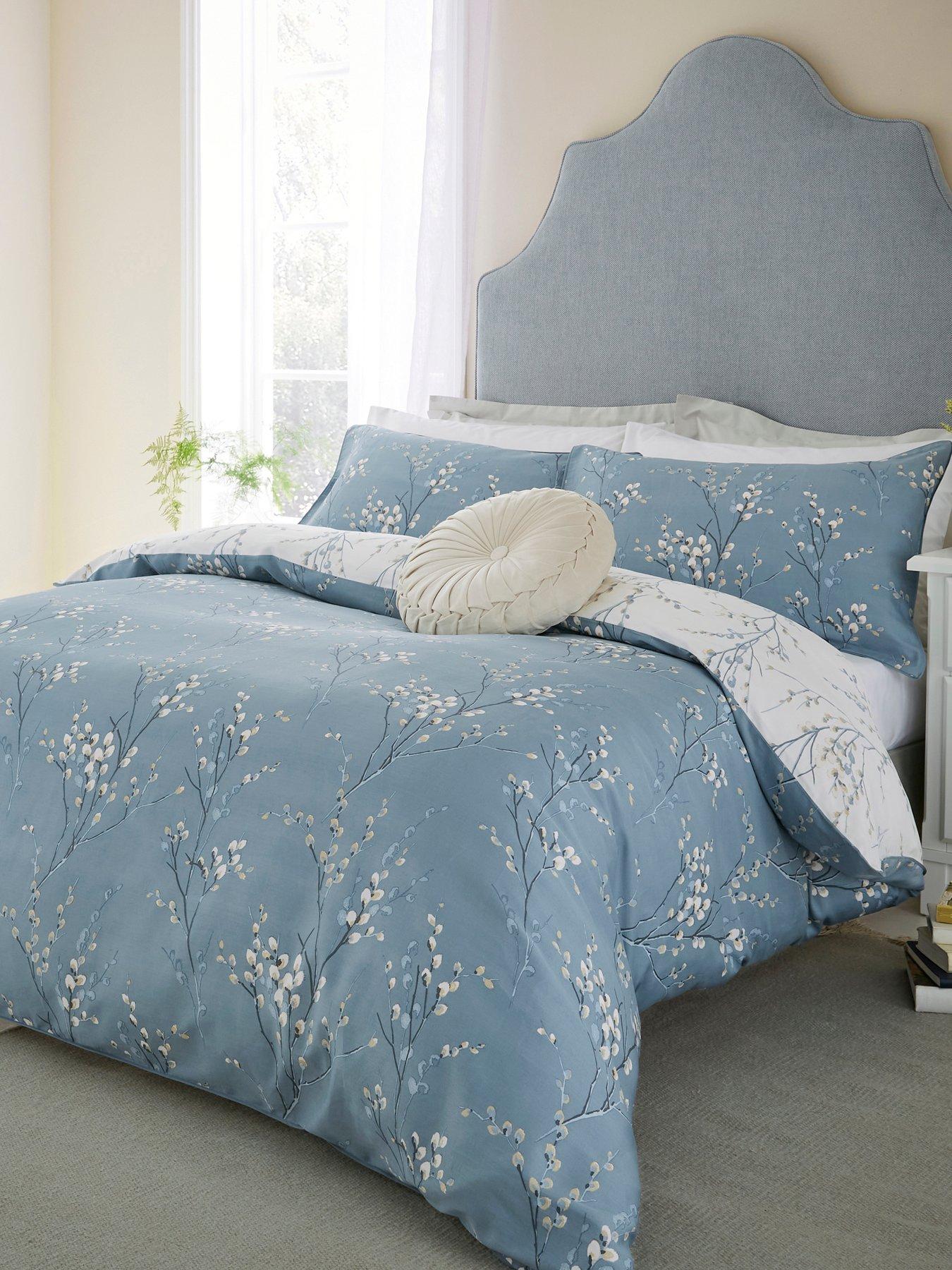 Laura Ashley Pussy Willow 100% Cotton Quilt Set Seaspray
