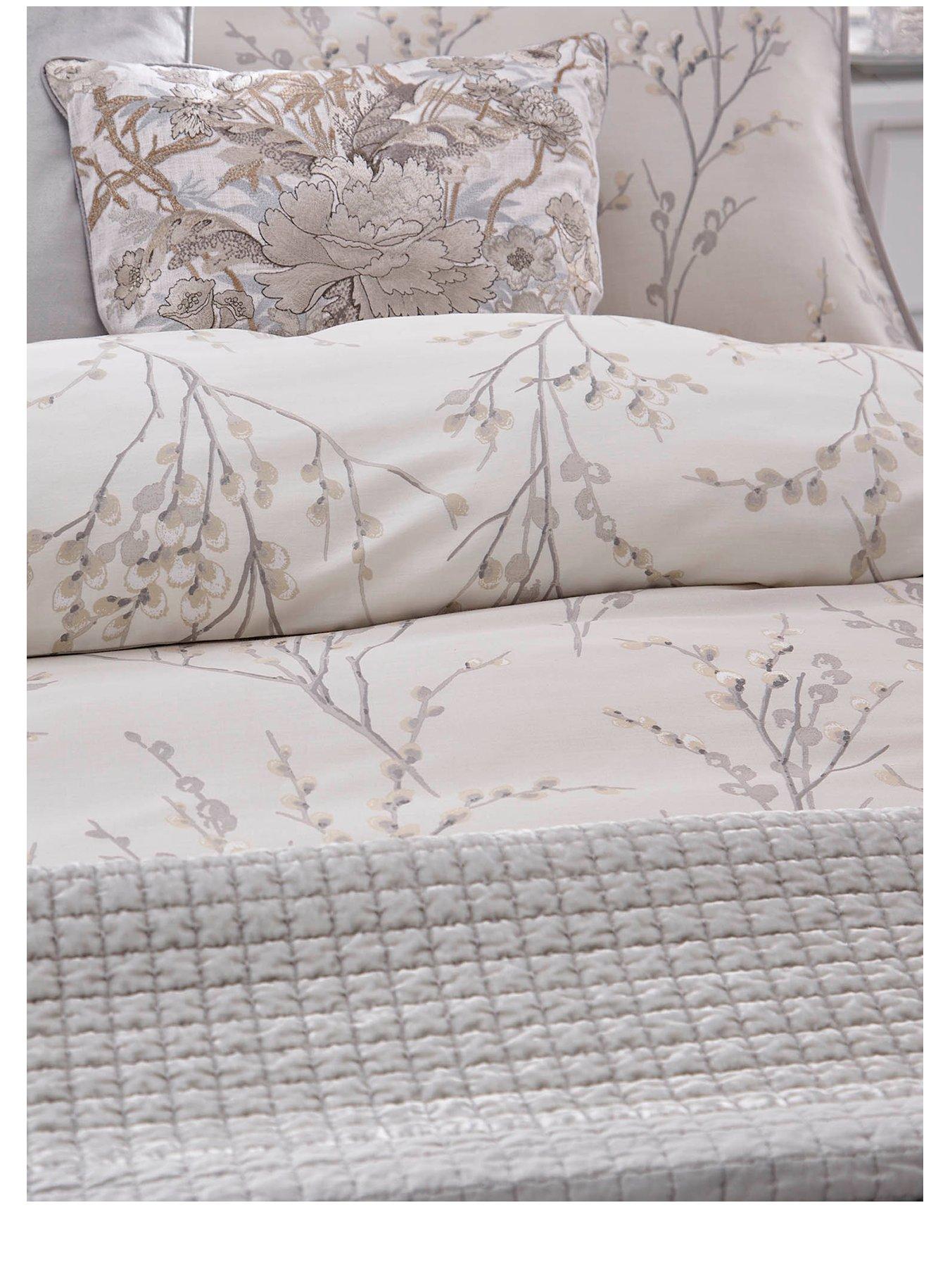 Image 2 of 3 of Laura Ashley PussyWillow Quilt Set Dove Grey