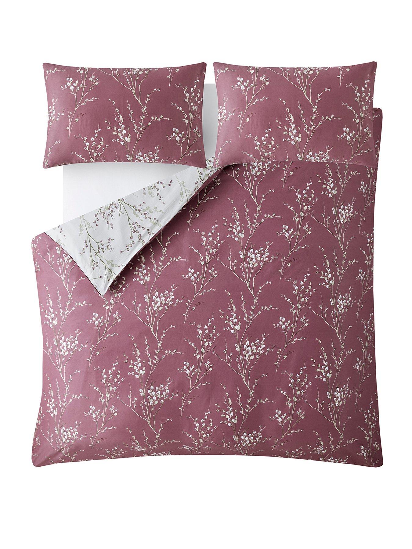 Image 2 of 7 of Laura Ashley Pussy Willow Quilt Set Plum