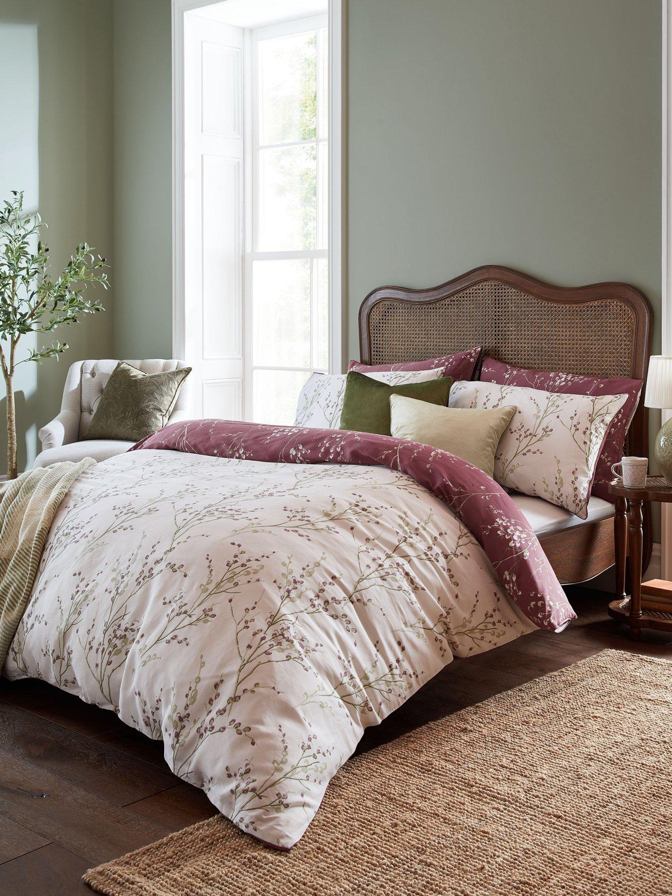Image 7 of 7 of Laura Ashley Pussy Willow Quilt Set Plum