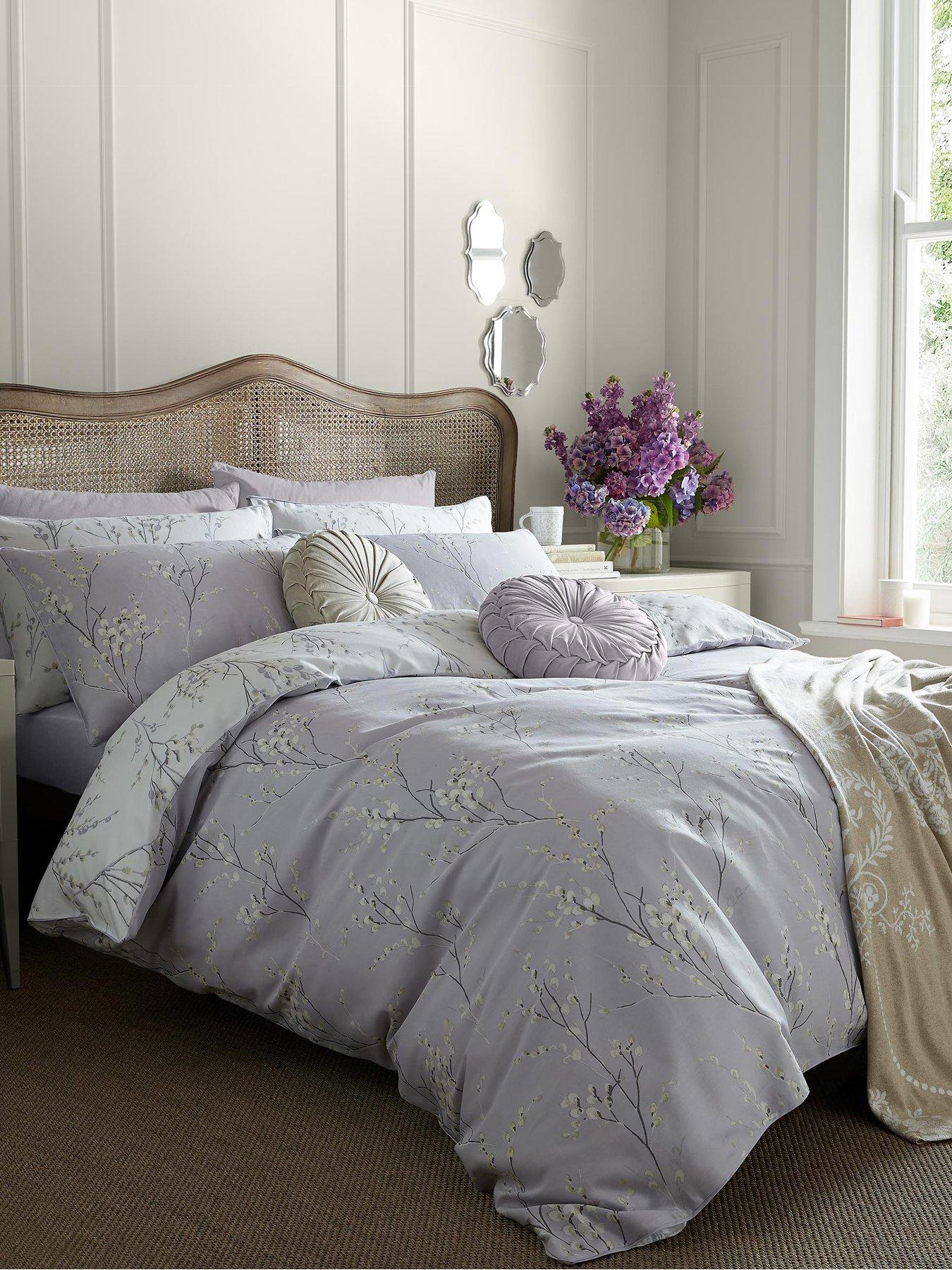 Image 1 of 6 of Laura Ashley Pussy Willow Quilt Set Lilac