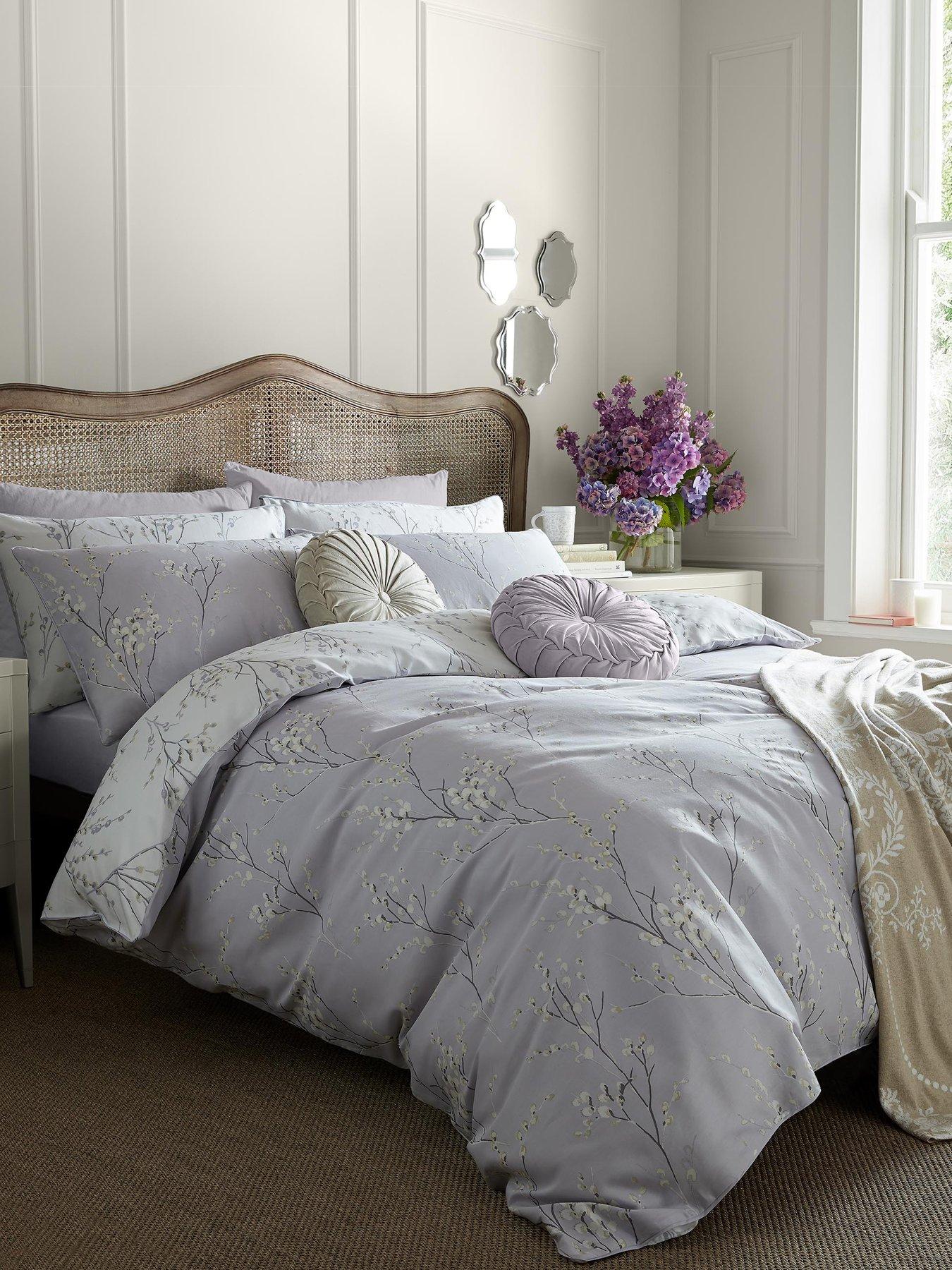 Laura Ashley Pussy Willow Standard Pillowcase Pair 50cm x 75cm Lilac