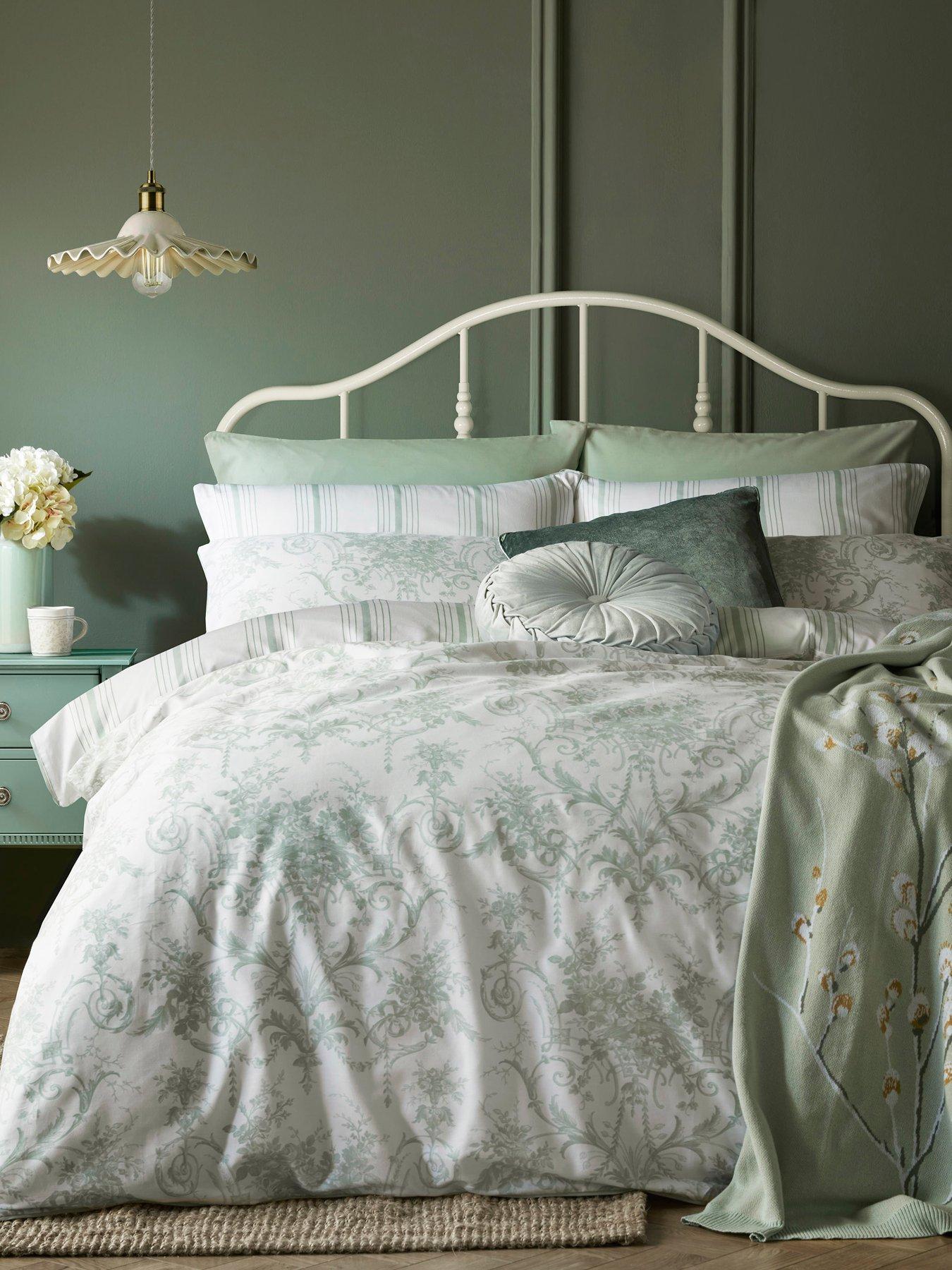Laura Ashley Tuileries Standard Pillowcase Pair 50cm x 75cm Sage
