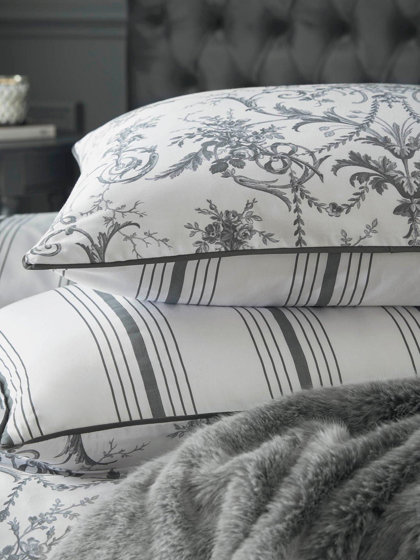 Image 3 of 5 of Laura Ashley Tuileries Quilt Set Charcoal