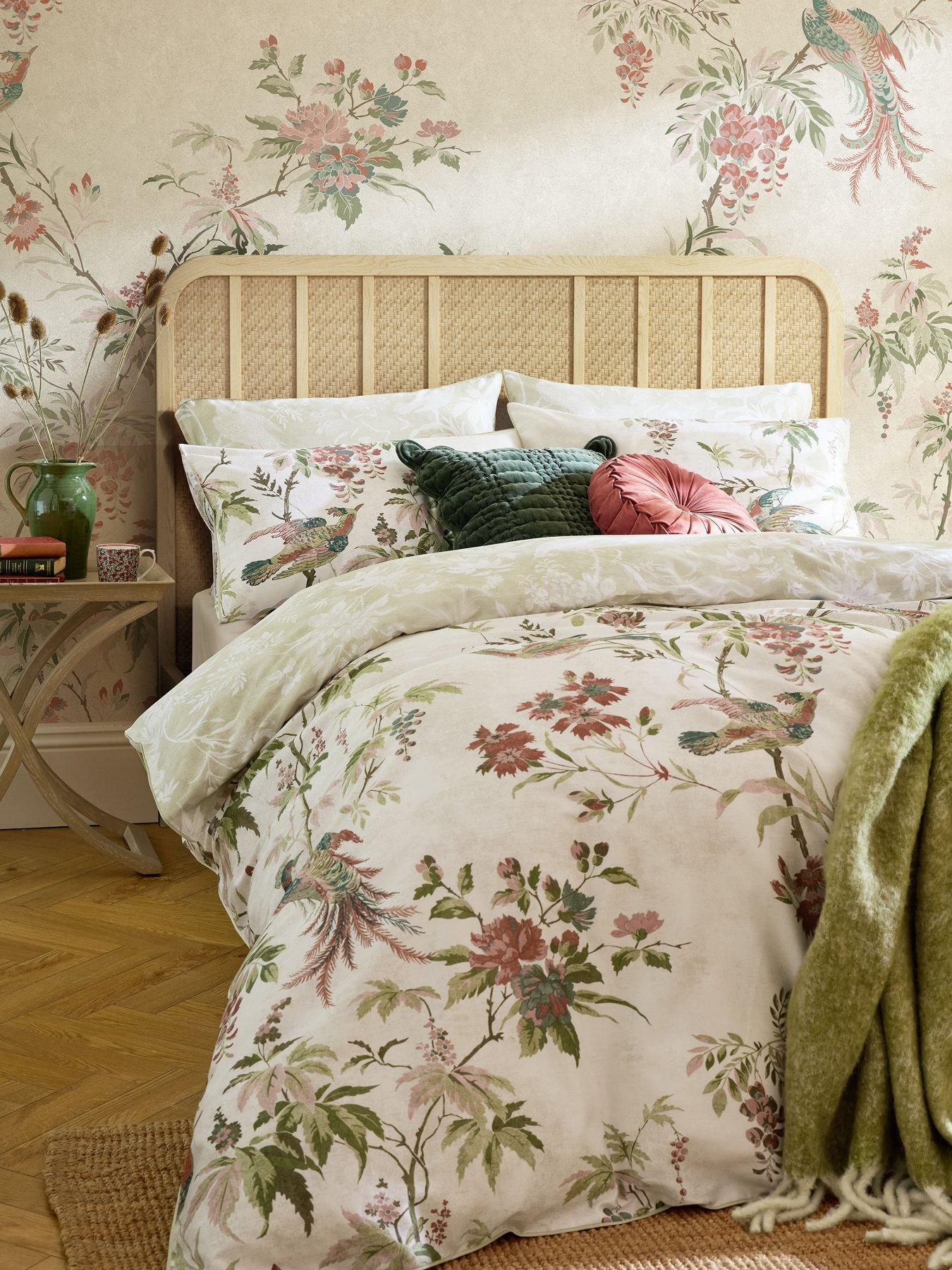 Laura Ashley Attleton Standard Pillowcase Pair 50cm x 75cm Sage