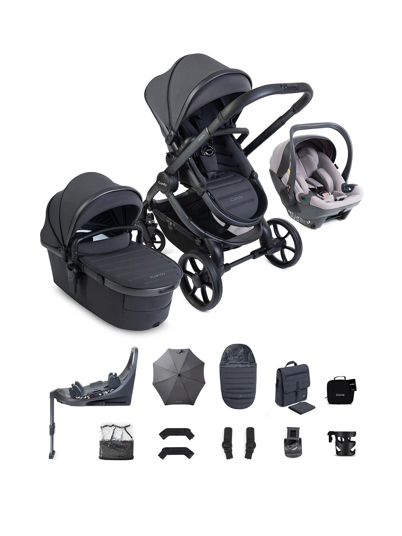 iCandy Peach 8 Travel System with Storm Grey Cocoon 360 - Grey